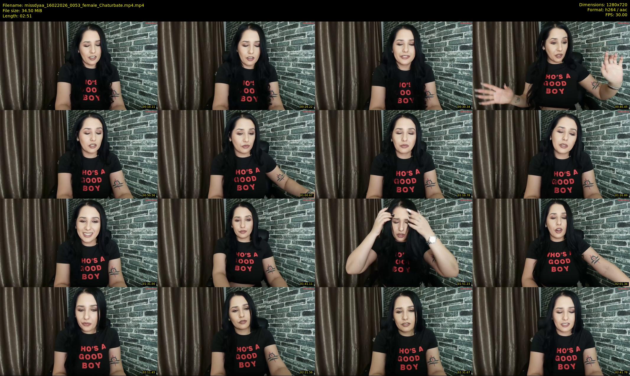 missdyaa — 3 minute Chaturbate female cam show recording, 720p, Feb 16, 2026