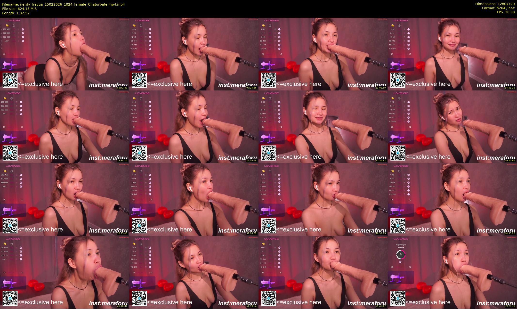 nerdy_freyua — 63 minute Chaturbate female cam show recording, 720p, Feb 15, 2026