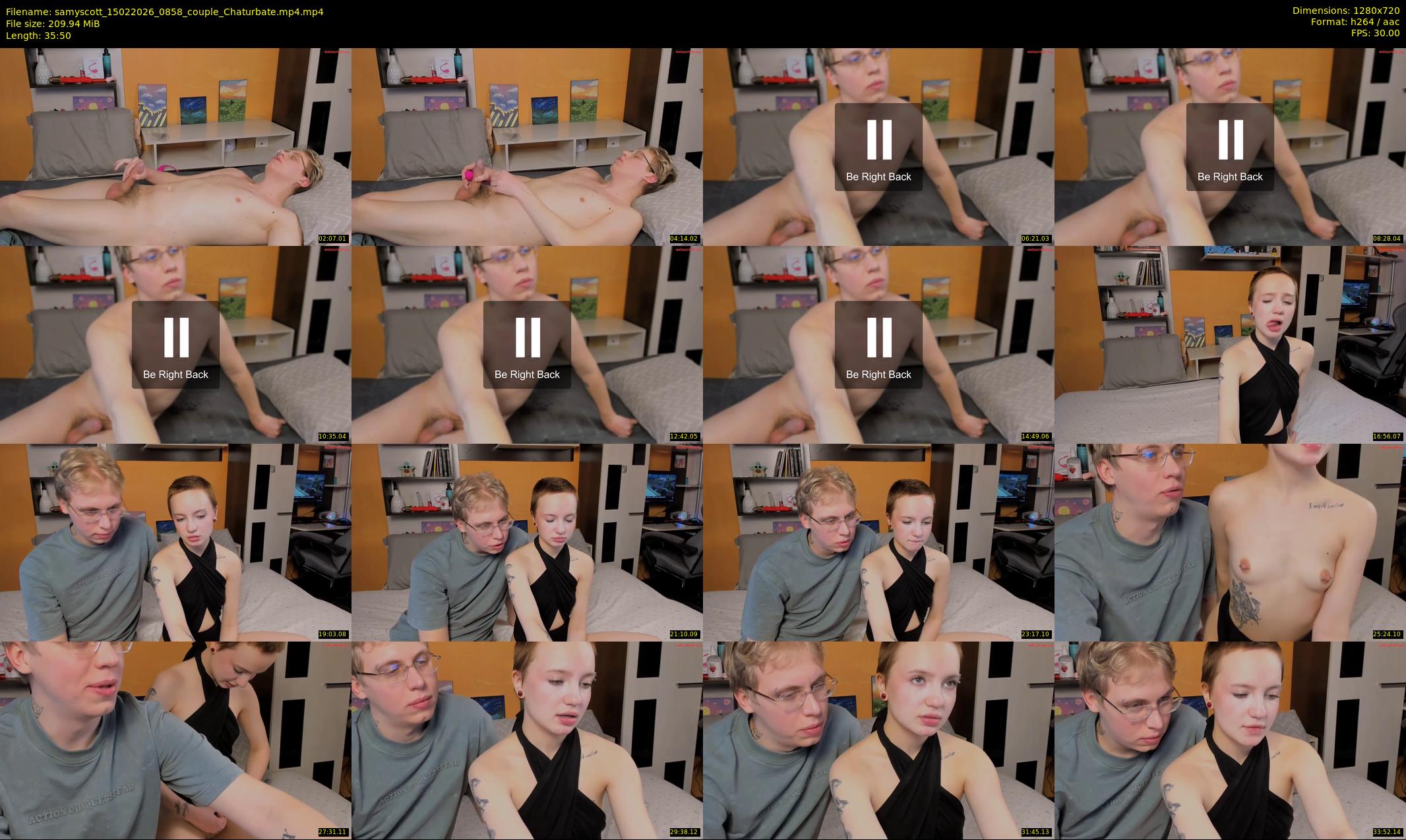 samyscott — 36 minute Chaturbate couple cam show recording, 720p, Feb 15, 2026