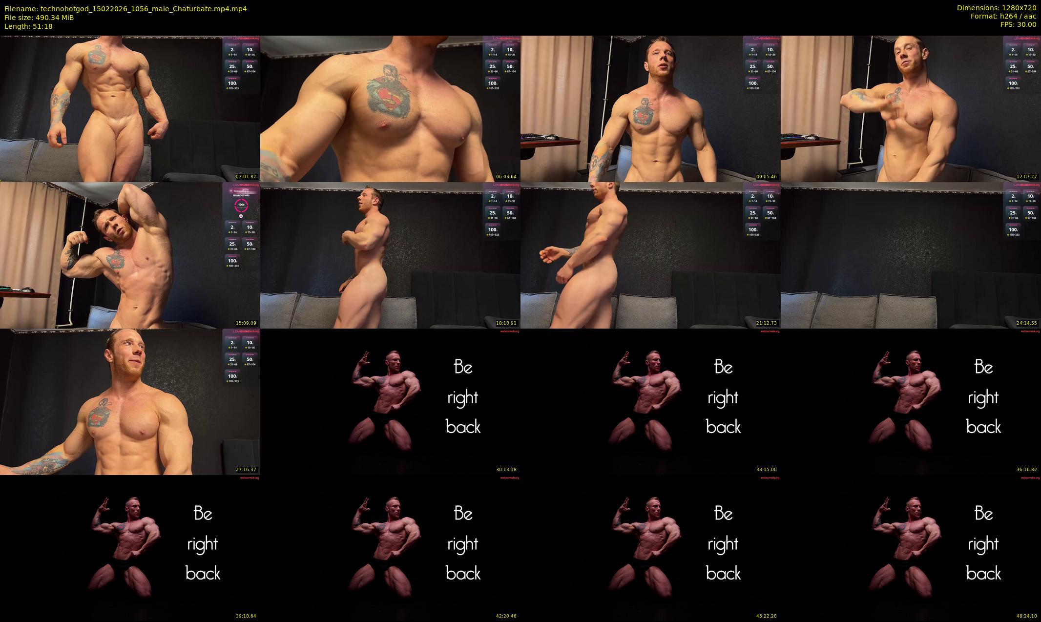 technohotgod — 52 minute Chaturbate male cam show recording, 720p, Feb 15, 2026