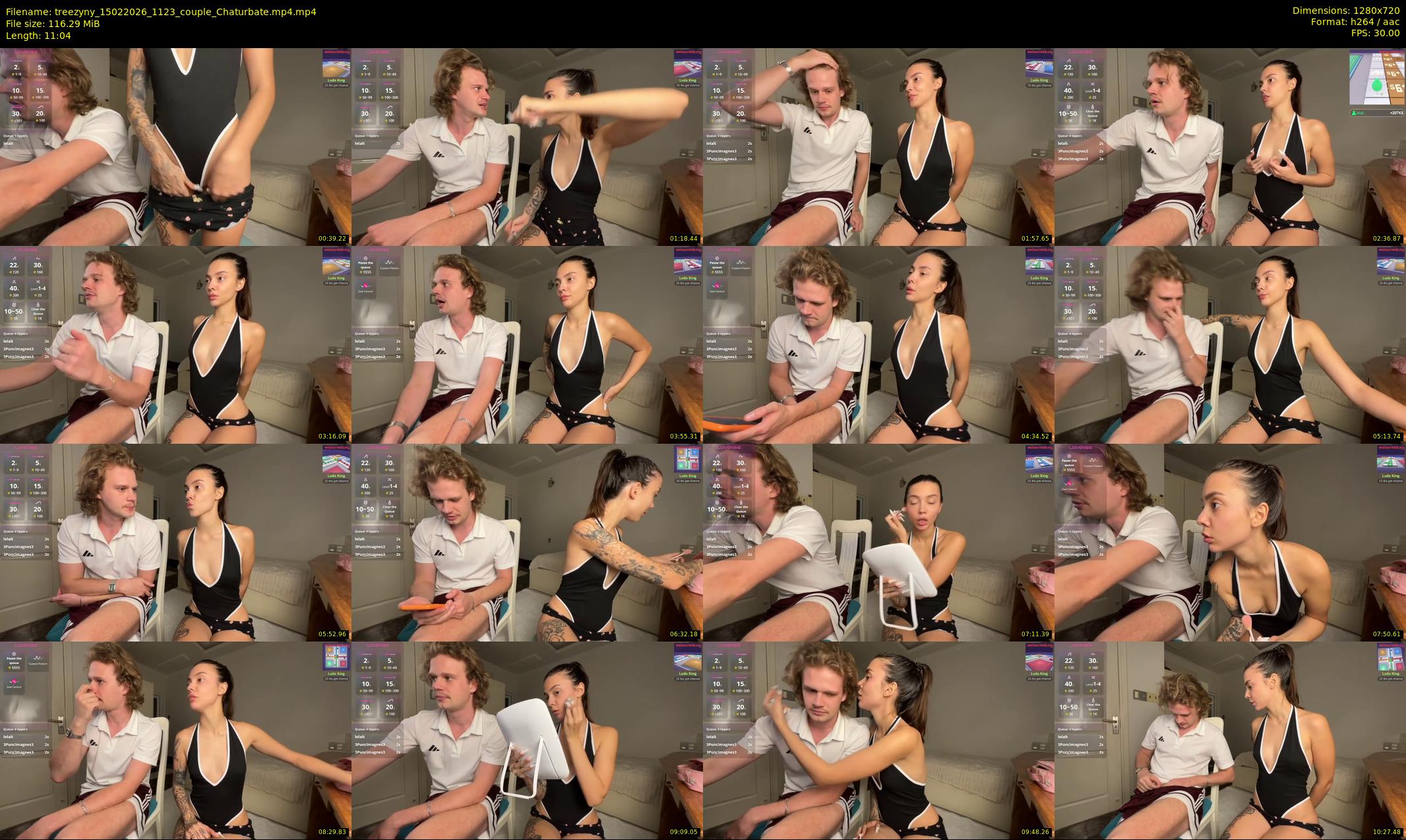 treezyny — 12 minute Chaturbate couple cam show recording, 720p, Feb 15, 2026
