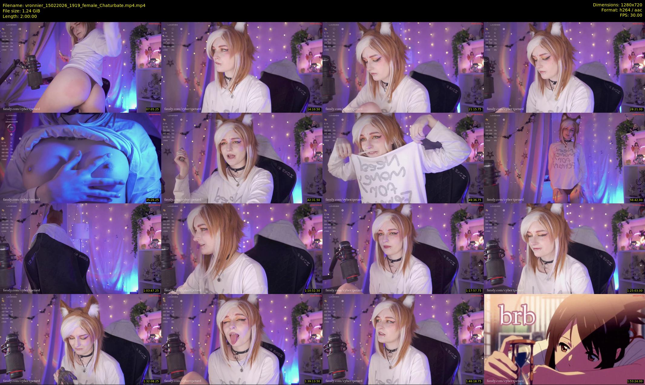 vronnier — 120 minute Chaturbate female cam show recording, 720p, Feb 15, 2026