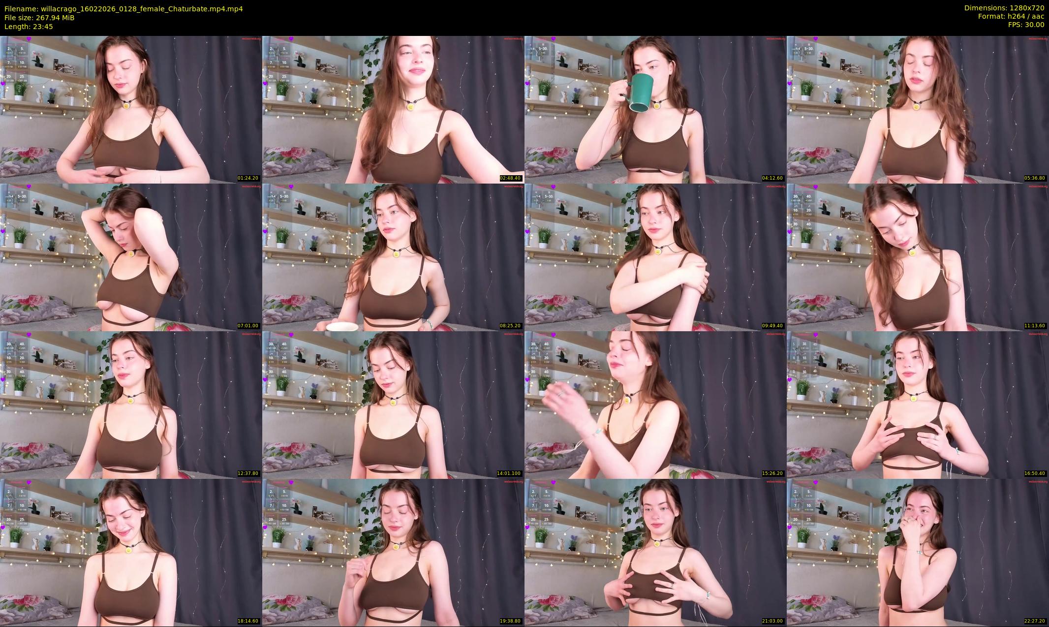 willacrago — 24 minute Chaturbate female cam show recording, 720p, Feb 16, 2026