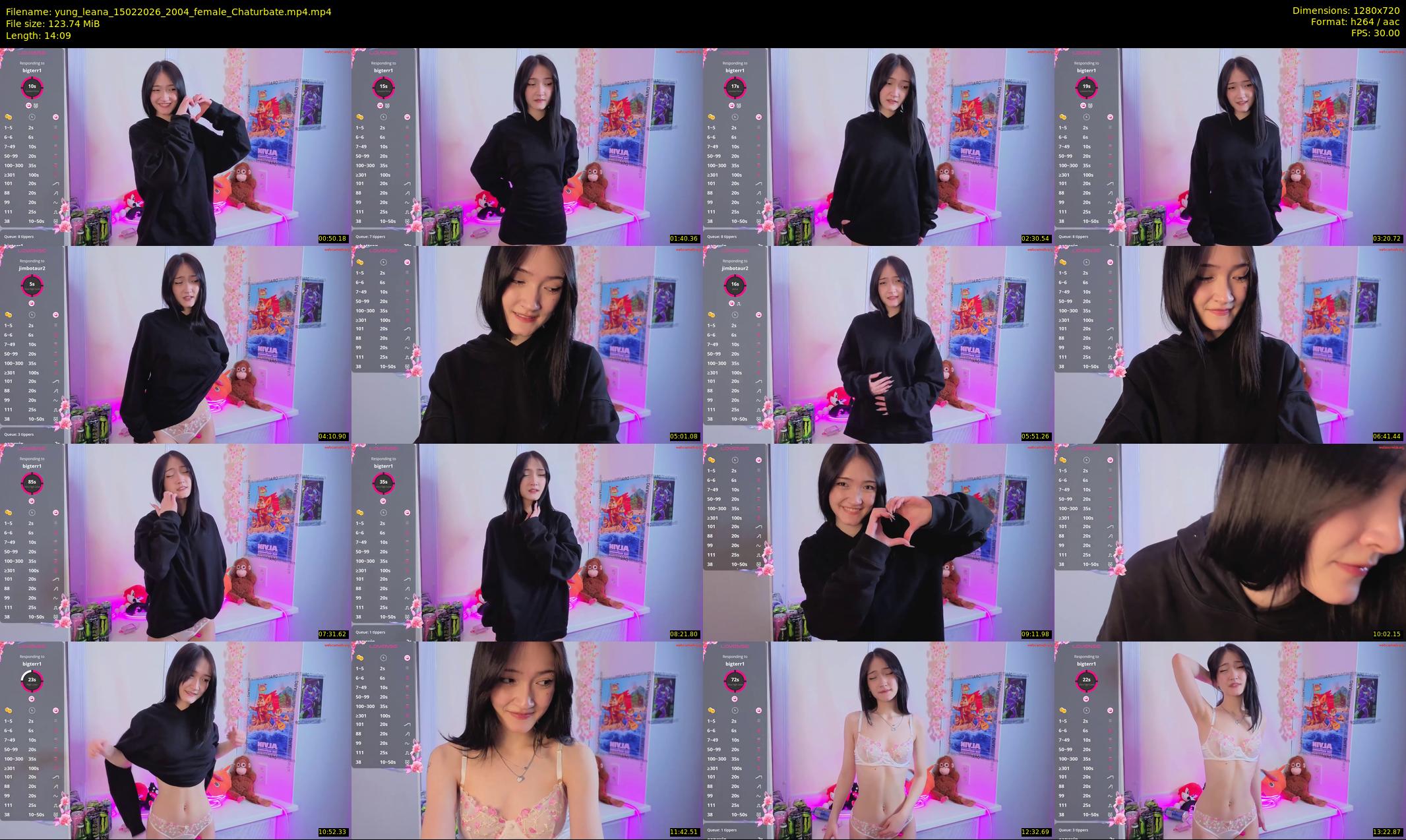 yung_leana — 15 minute Chaturbate female cam show recording, 720p, Feb 15, 2026