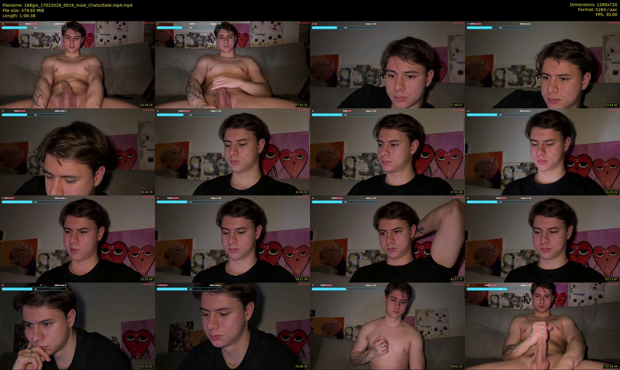 168gio — 67 minute Chaturbate male cam show recording, 720p, Feb 17, 2026
