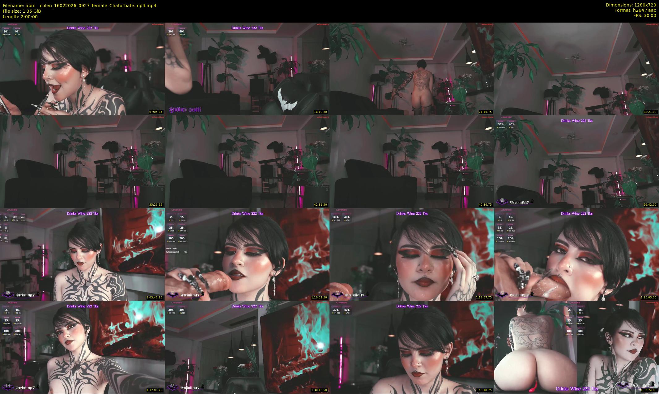 abril__colen — 120 minute Chaturbate female cam show recording, 720p, Feb 16, 2026