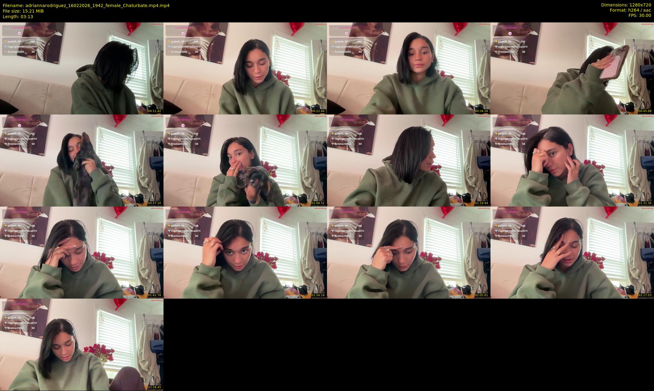adriannarodriguez — 4 minute Chaturbate female cam show recording, 720p, Feb 16, 2026