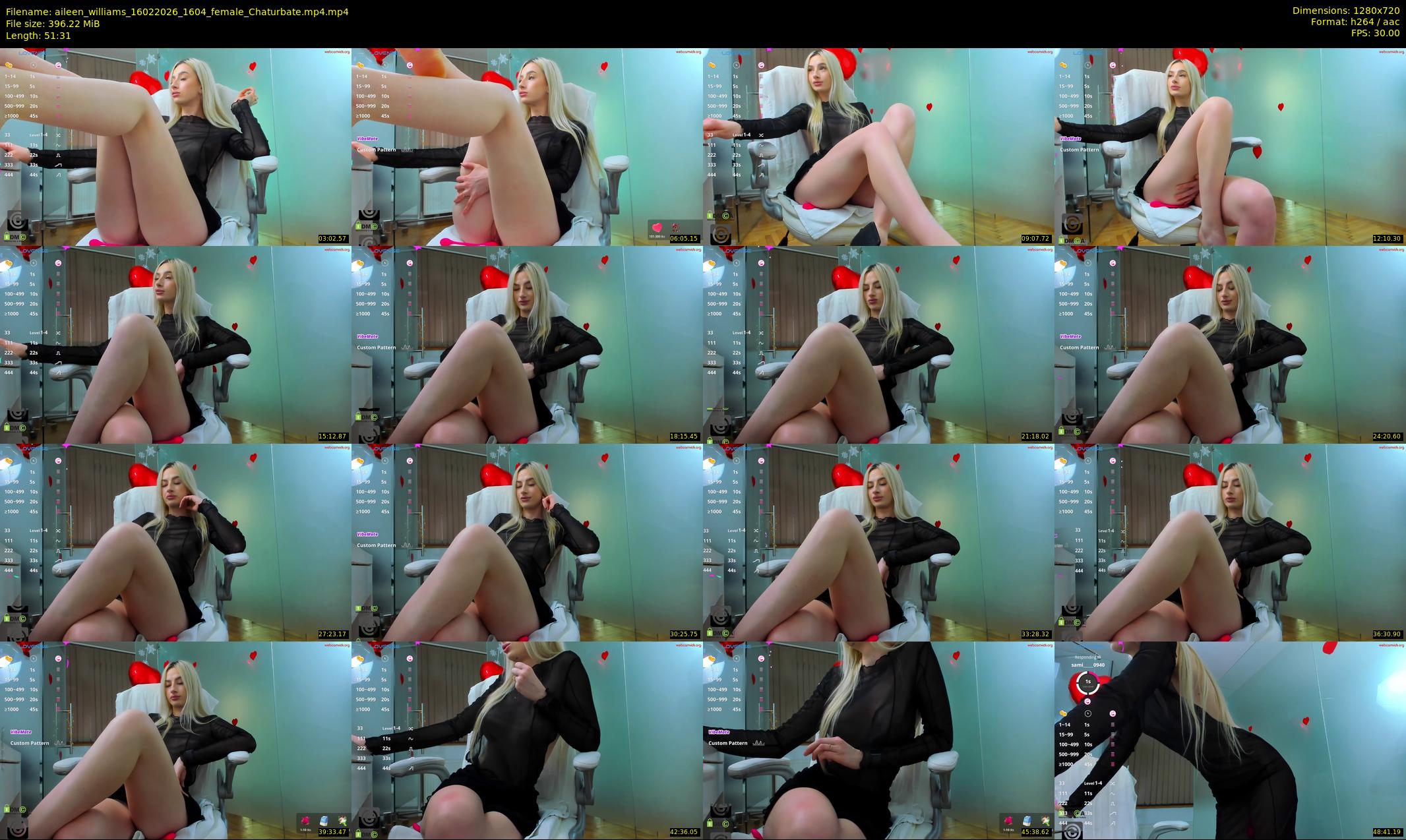 aileen_williams — 52 minute Chaturbate female cam show recording, 720p, Feb 16, 2026