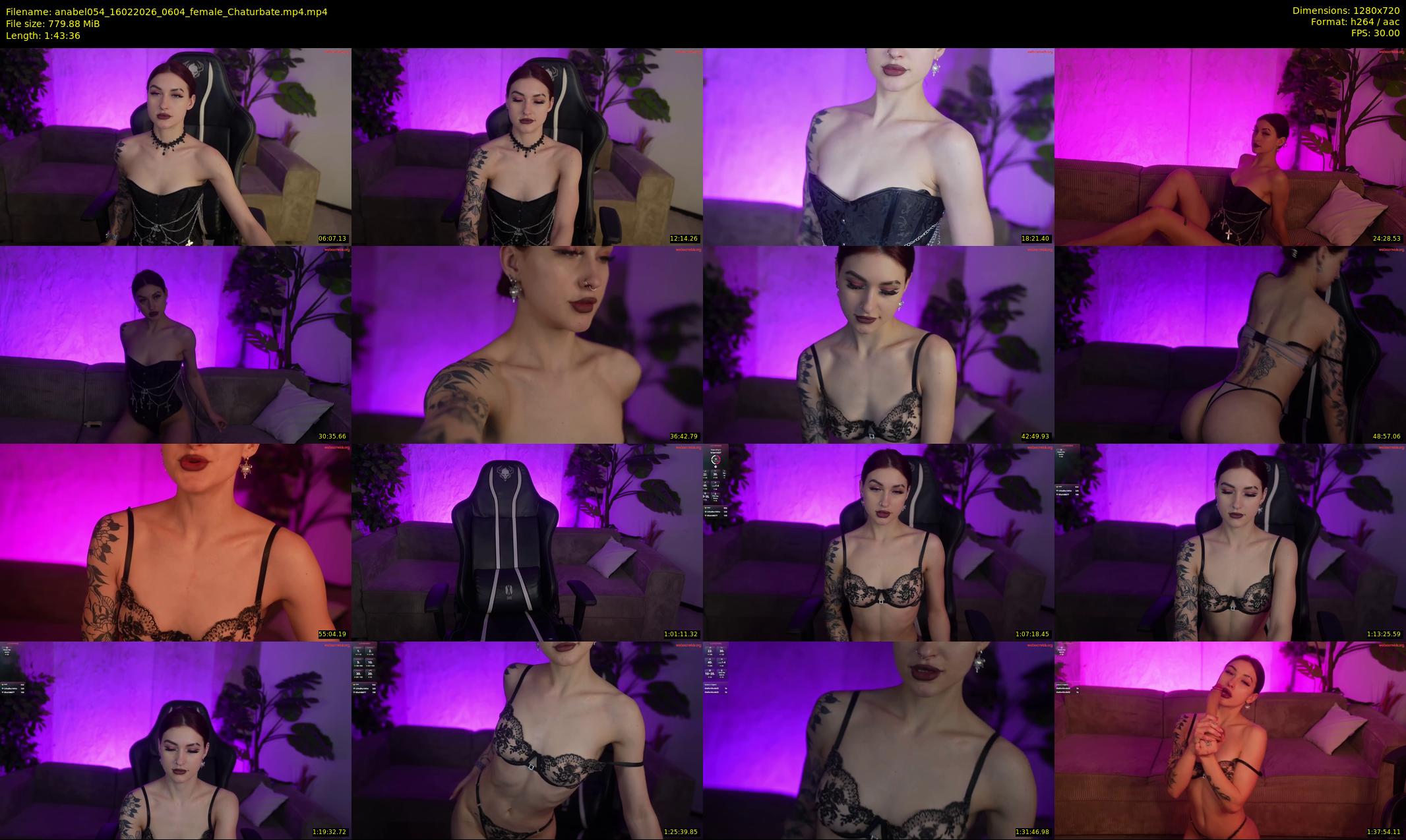 anabel054 — 104 minute Chaturbate female cam show recording, 720p, Feb 16, 2026