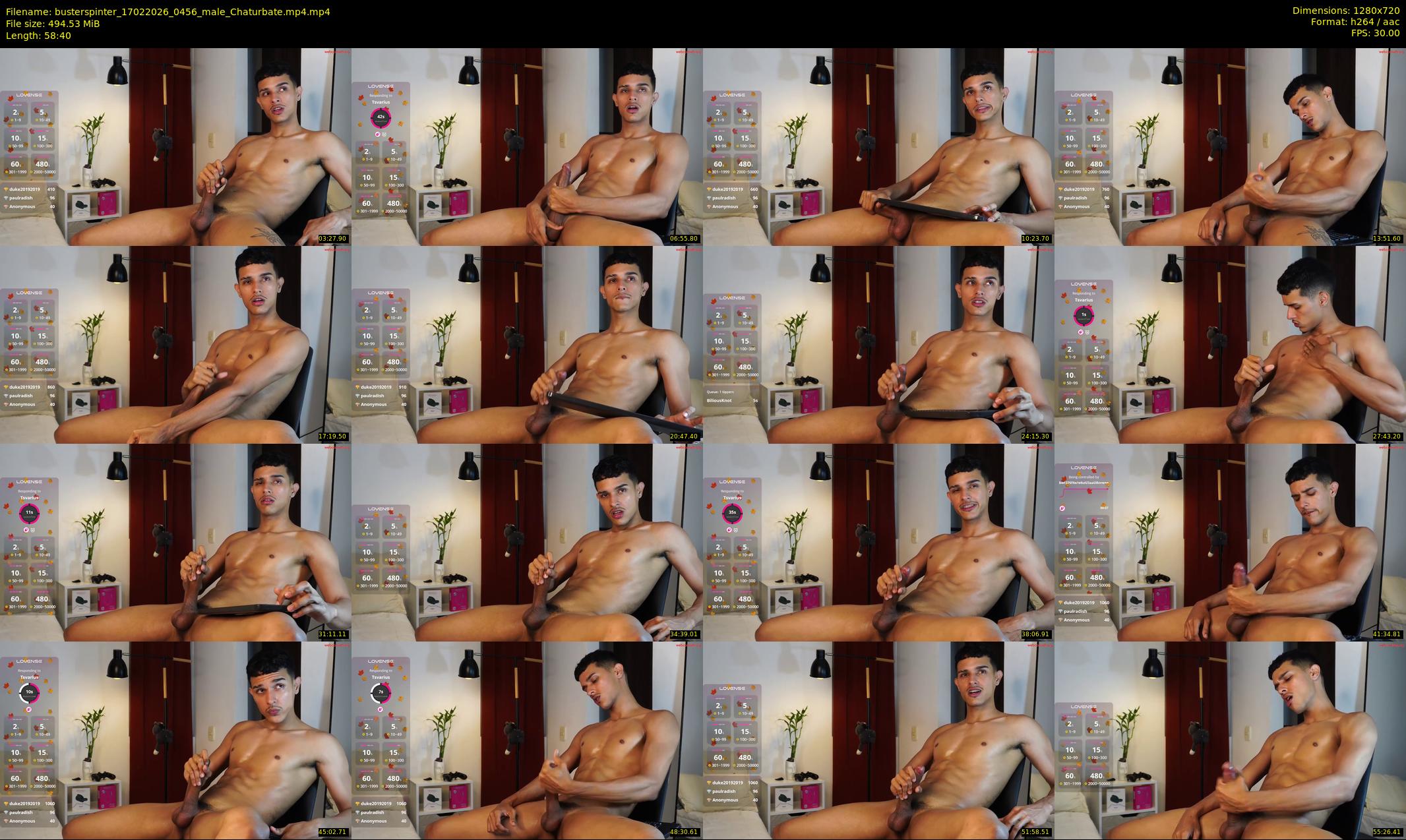 busterspinter — 59 minute Chaturbate male cam show recording, 720p, Feb 17, 2026