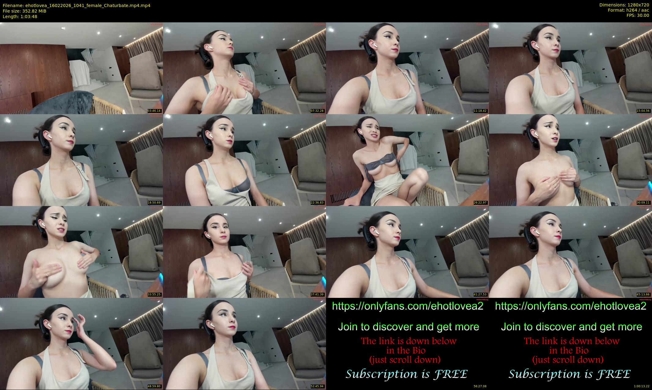 ehotlovea — 64 minute Chaturbate female cam show recording, 720p, Feb 16, 2026