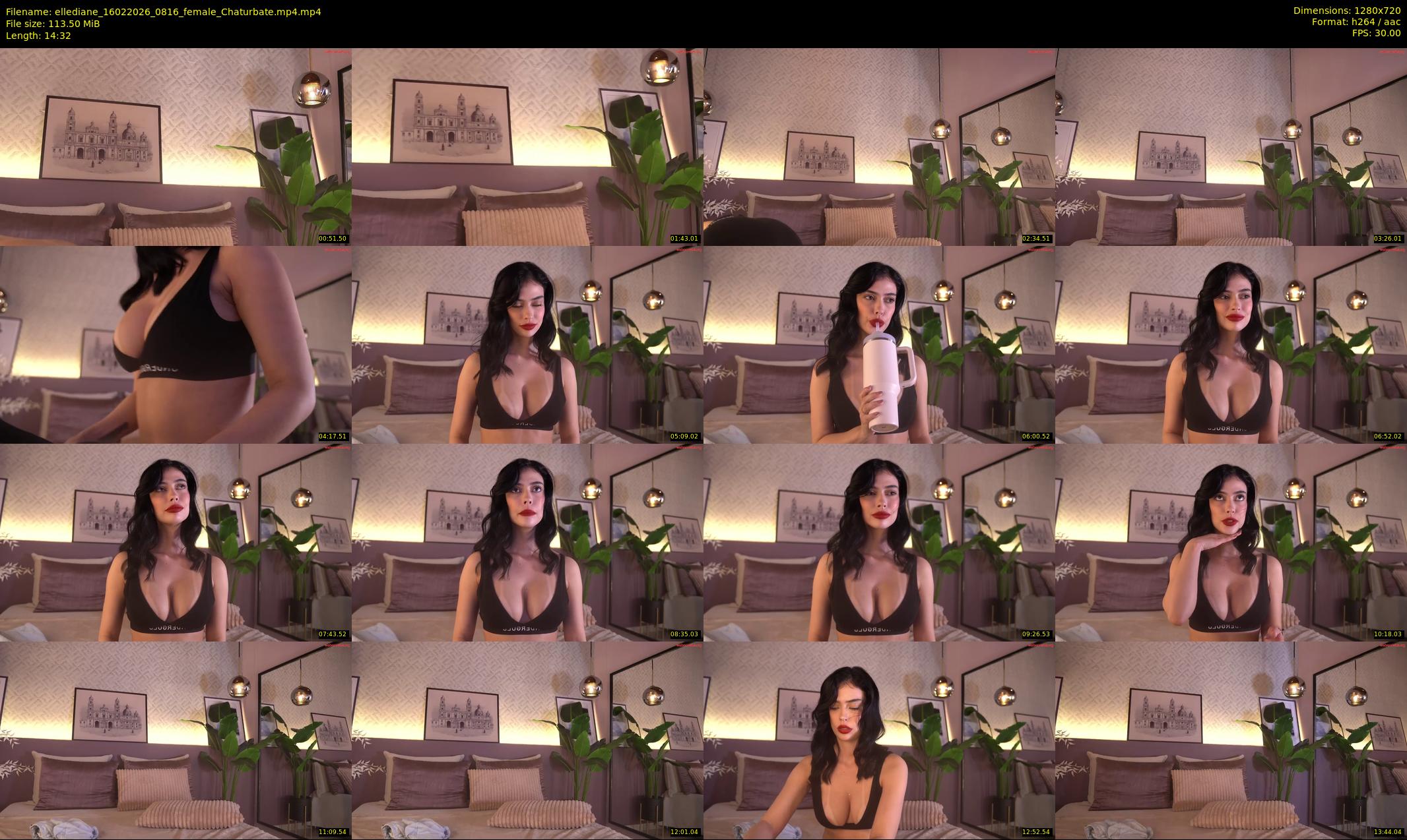 ellediane — 15 minute Chaturbate female cam show recording, 720p, Feb 16, 2026