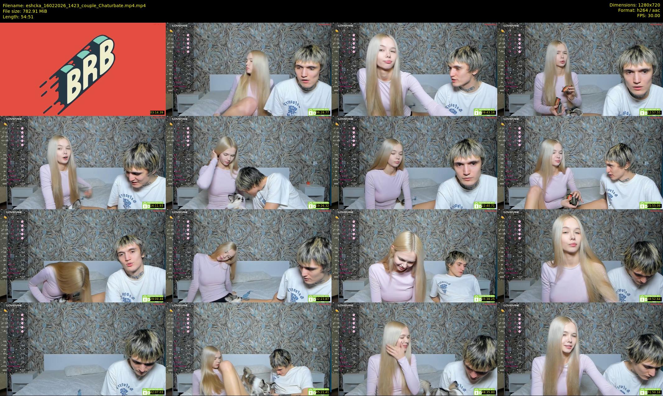 eshcka — 55 minute Chaturbate couple cam show recording, 720p, Feb 16, 2026