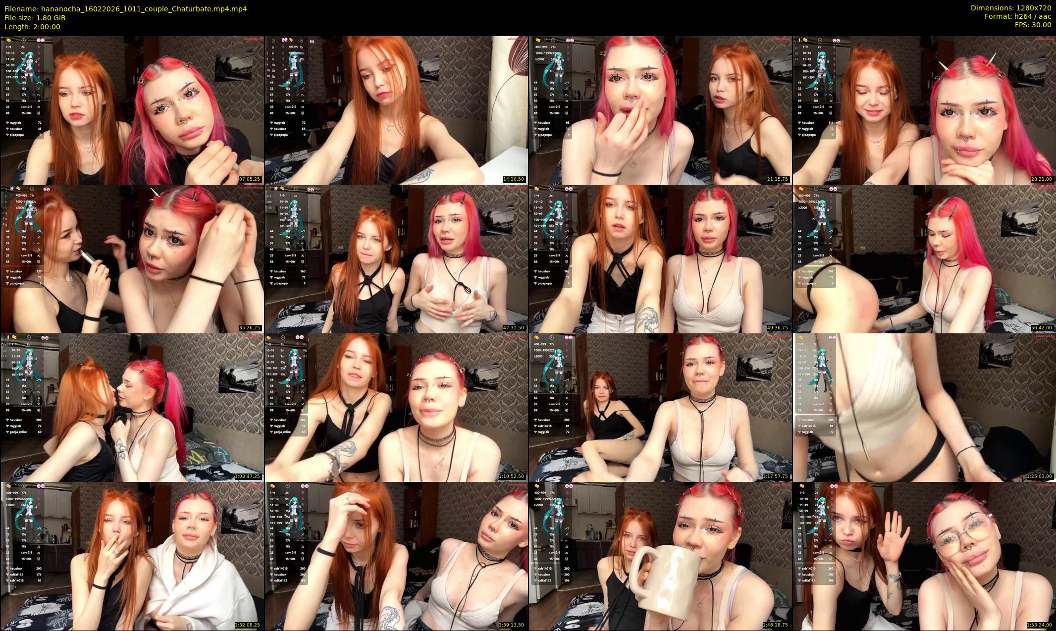 hananocha — 120 minute Chaturbate couple cam show recording, 720p, Feb 16, 2026