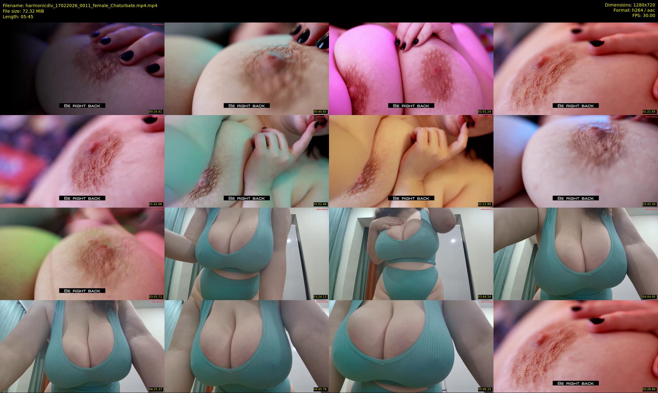 harmonicdiv — 6 minute Chaturbate female cam show recording, 720p, Feb 17, 2026