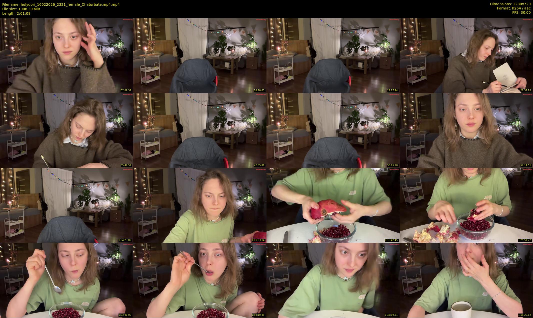 holydori — 122 minute Chaturbate female cam show recording, 720p, Feb 16, 2026