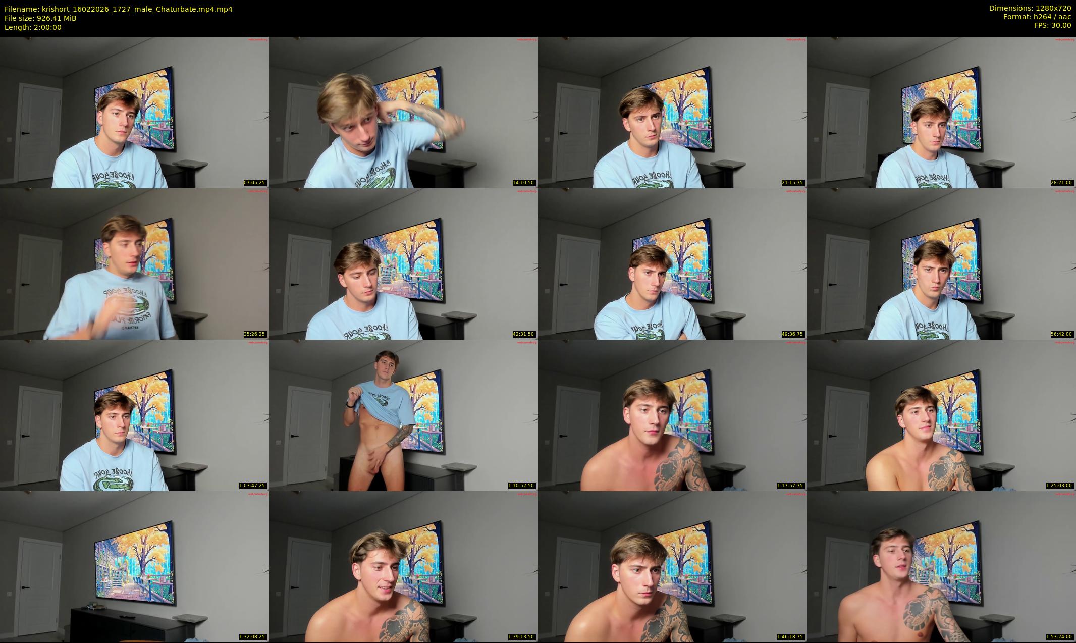 krishort — 120 minute Chaturbate male cam show recording, 720p, Feb 16, 2026