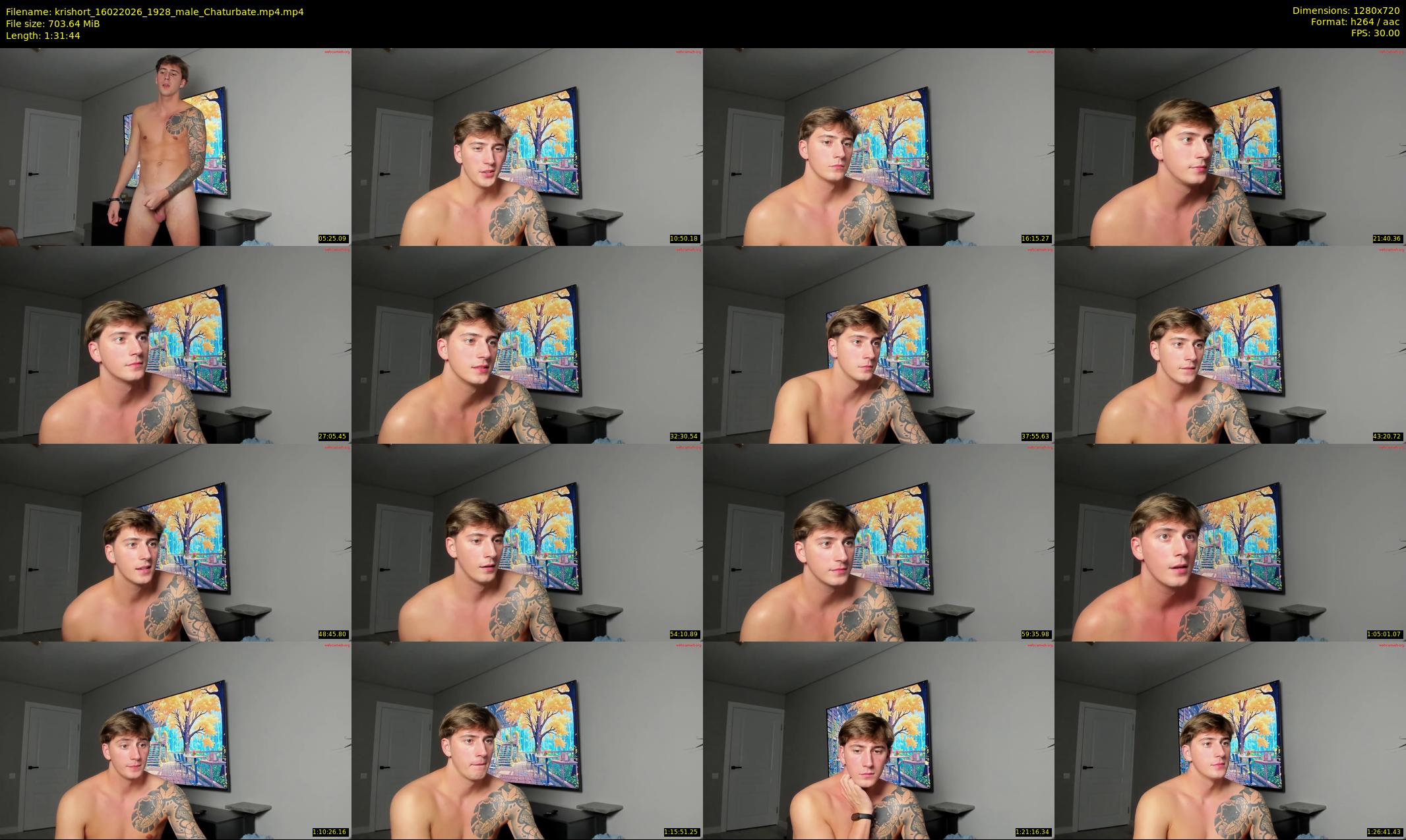 krishort — 92 minute Chaturbate male cam show recording, 720p, Feb 16, 2026
