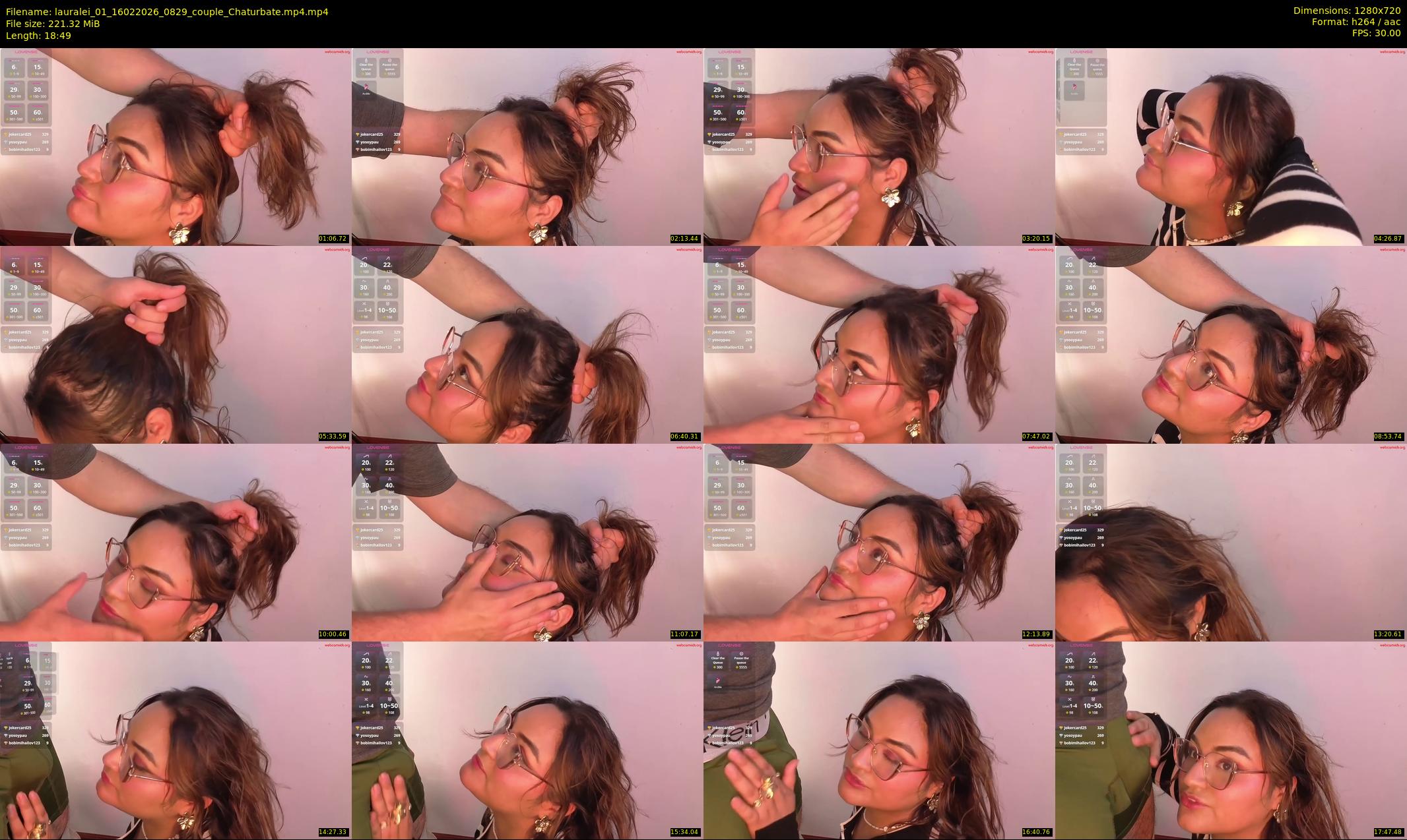 lauralei_01 — 19 minute Chaturbate couple cam show recording, 720p, Feb 16, 2026