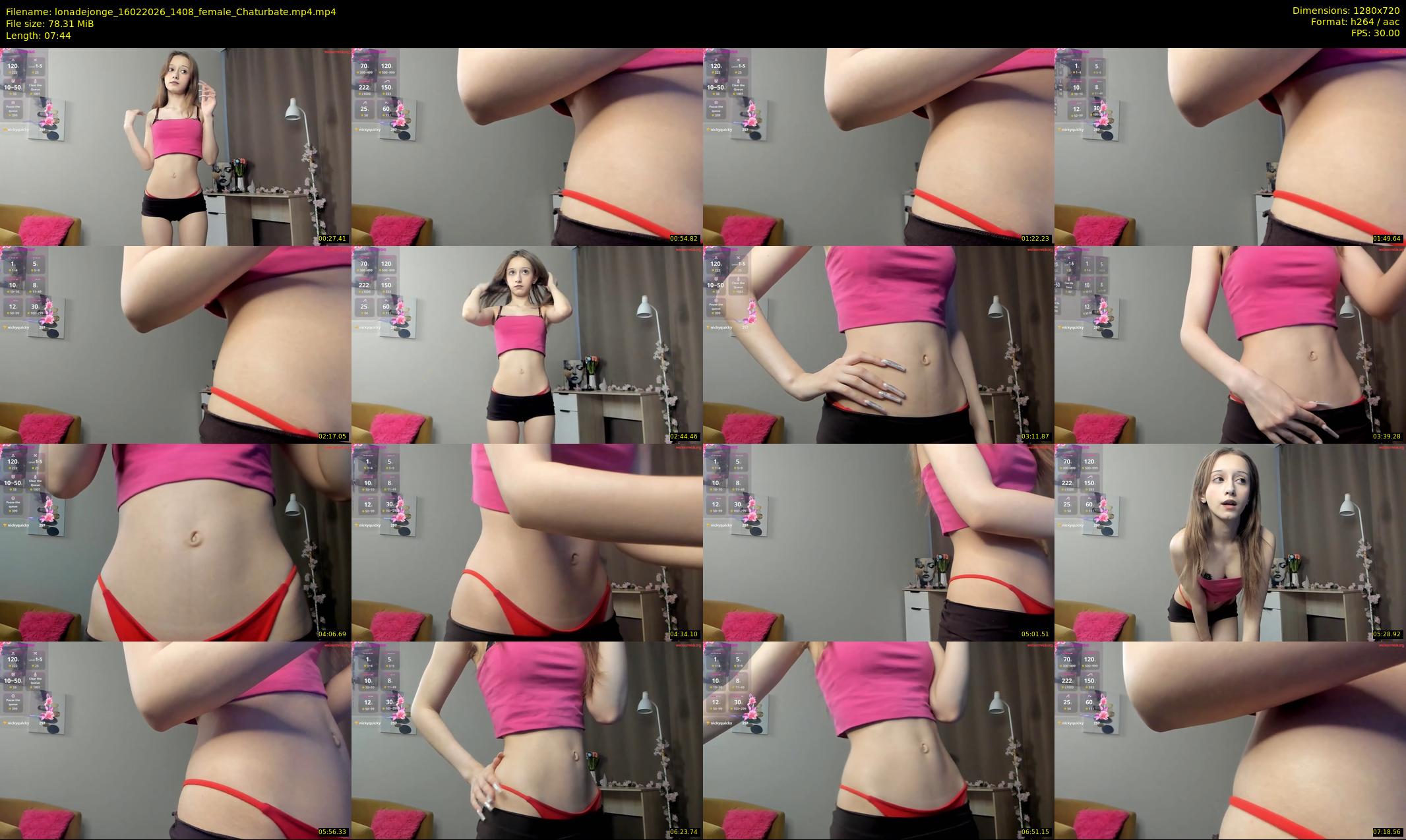 lonadejonge — 8 minute Chaturbate female cam show recording, 720p, Feb 16, 2026