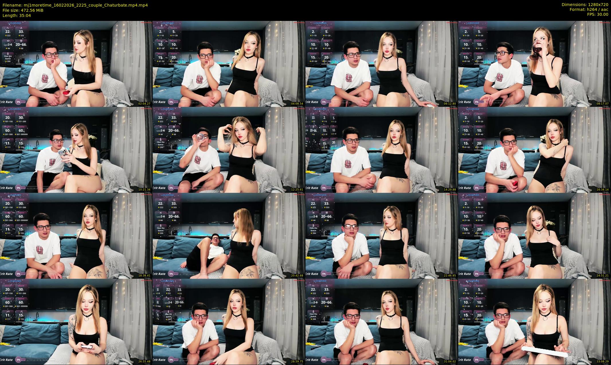 mj1moretime — 36 minute Chaturbate couple cam show recording, 720p, Feb 16, 2026