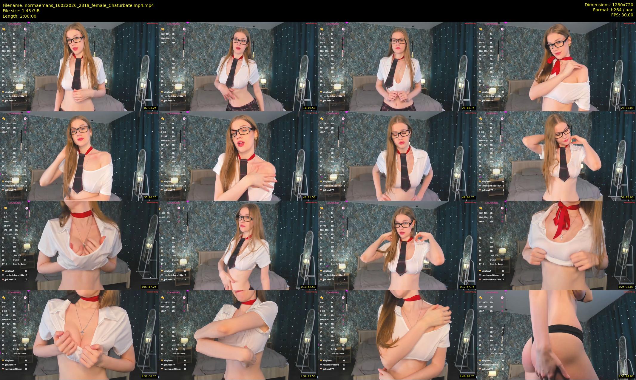 normaemans — 120 minute Chaturbate female cam show recording, 720p, Feb 16, 2026
