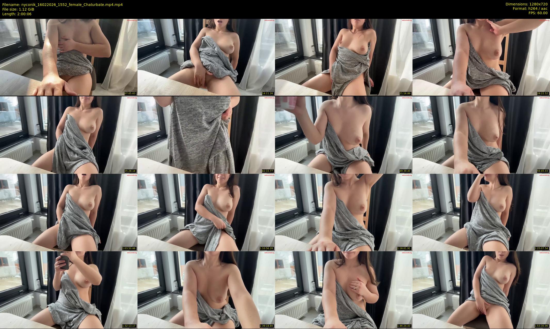 nyconik — 121 minute Chaturbate female cam show recording, 720p, Feb 16, 2026