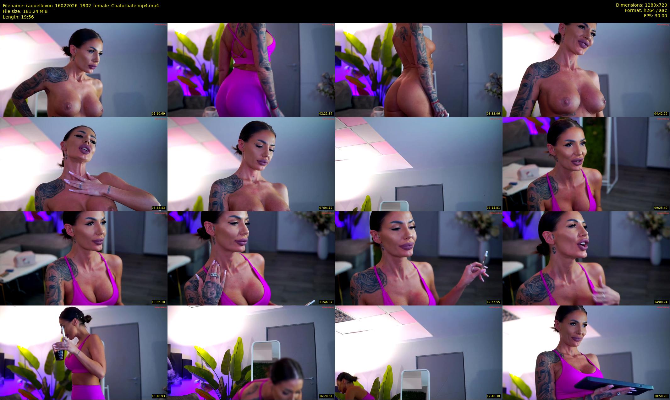 raquellevon — 20 minute Chaturbate female cam show recording, 720p, Feb 16, 2026