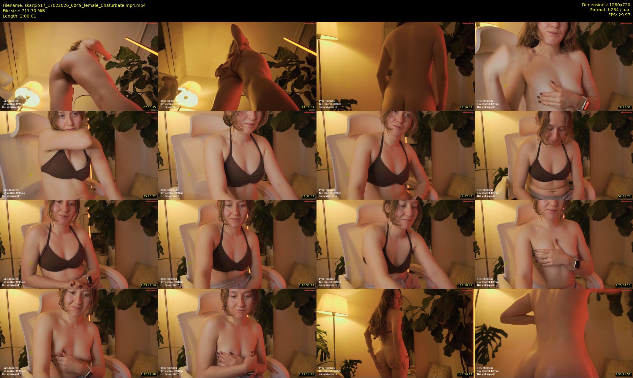 skarpio17 — 121 minute Chaturbate female cam show recording, 720p, Feb 17, 2026