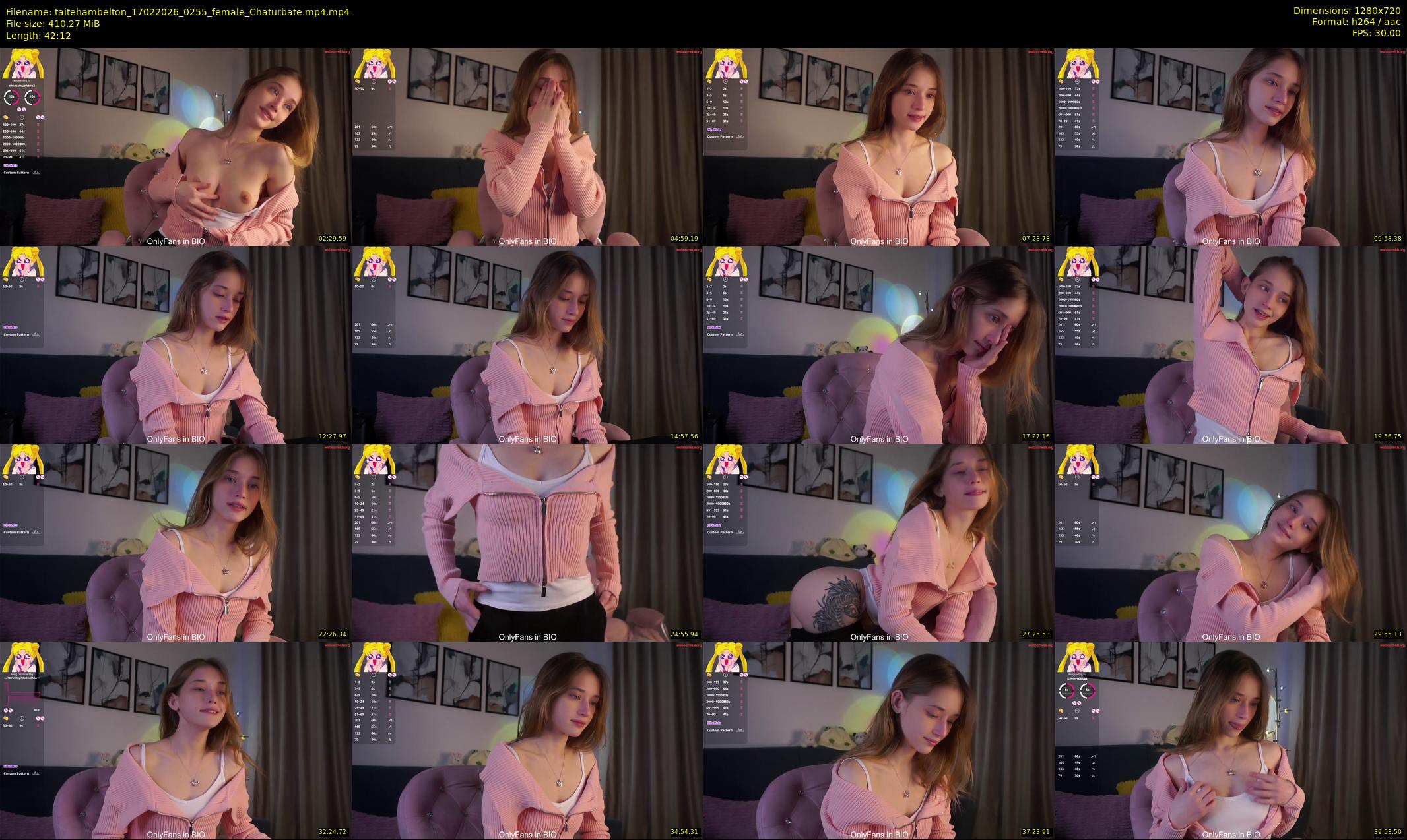 taitehambelton — 43 minute Chaturbate female cam show recording, 720p, Feb 17, 2026