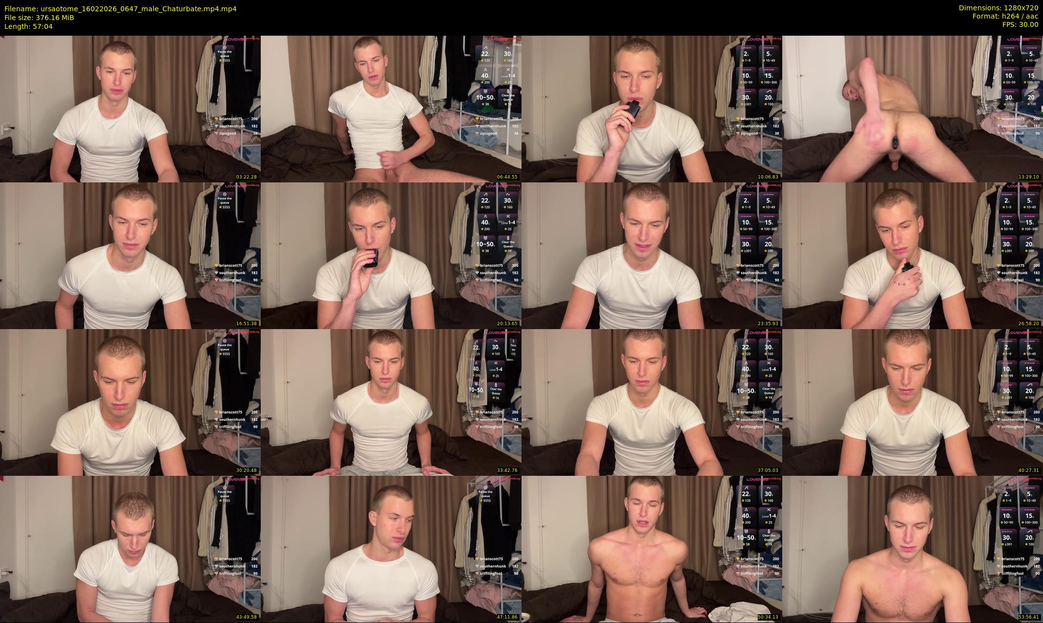 ursaotome — 58 minute Chaturbate male cam show recording, 720p, Feb 16, 2026