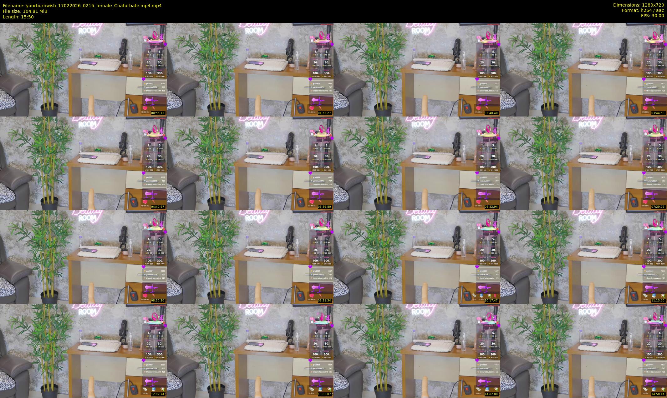 yourburnwish — 16 minute Chaturbate female cam show recording, 720p, Feb 17, 2026
