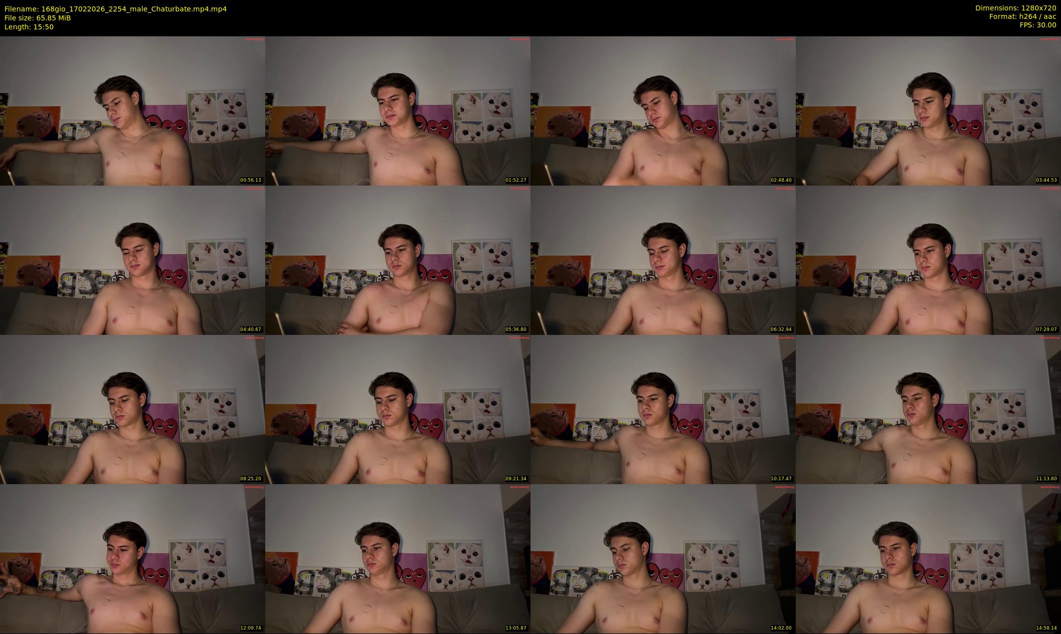 168gio — 16 minute Chaturbate male cam show recording, 720p, Feb 17, 2026