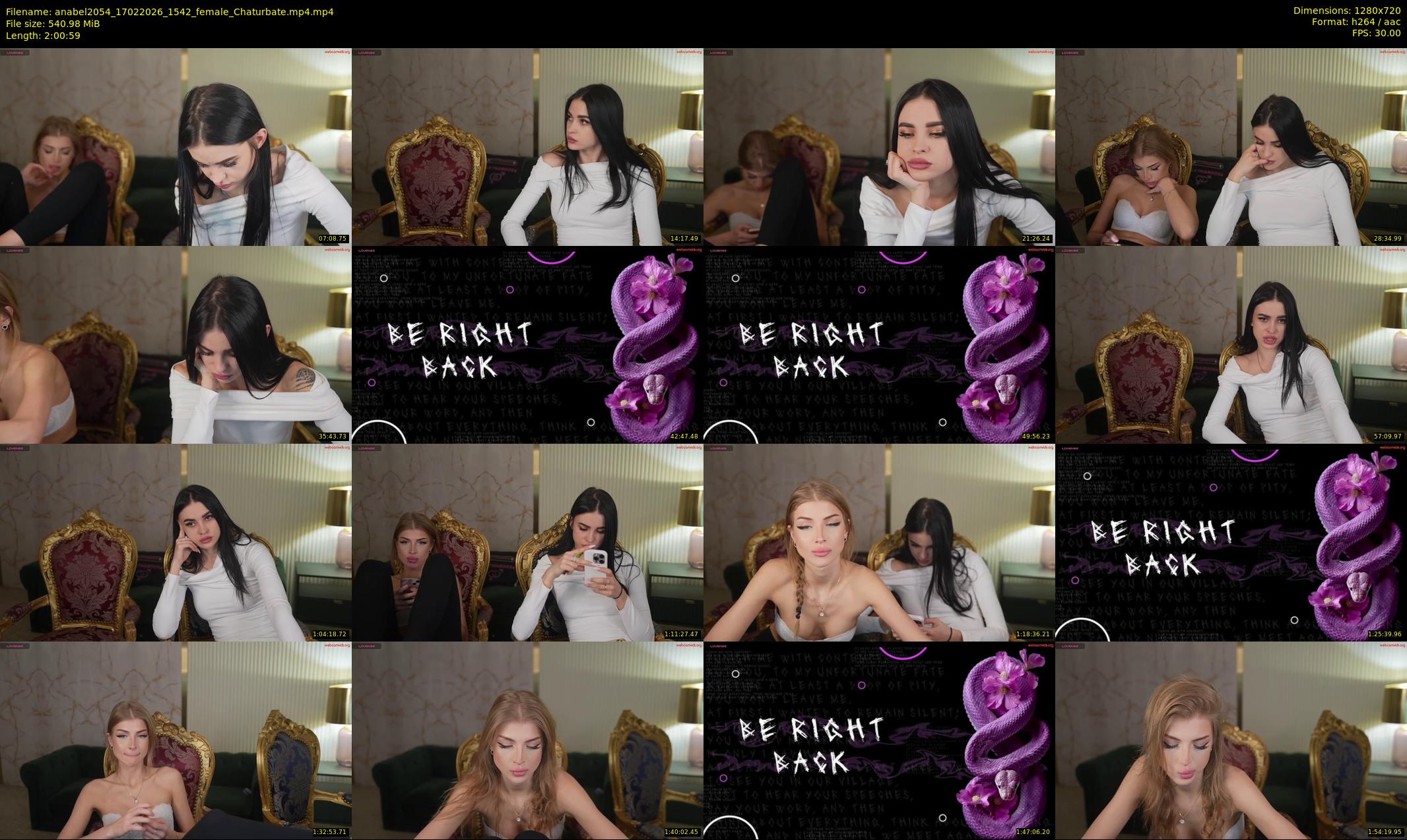 anabel2054 — 121 minute Chaturbate female cam show recording, 720p, Feb 17, 2026