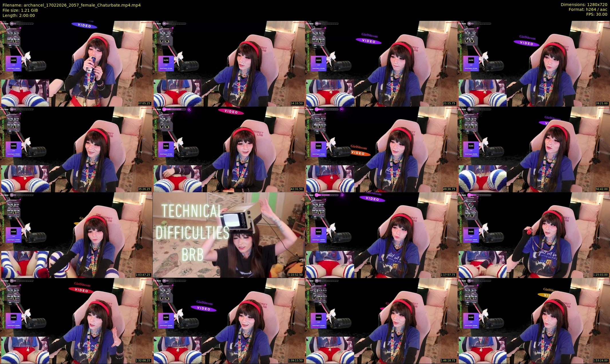 archancel — 120 minute Chaturbate female cam show recording, 720p, Feb 17, 2026