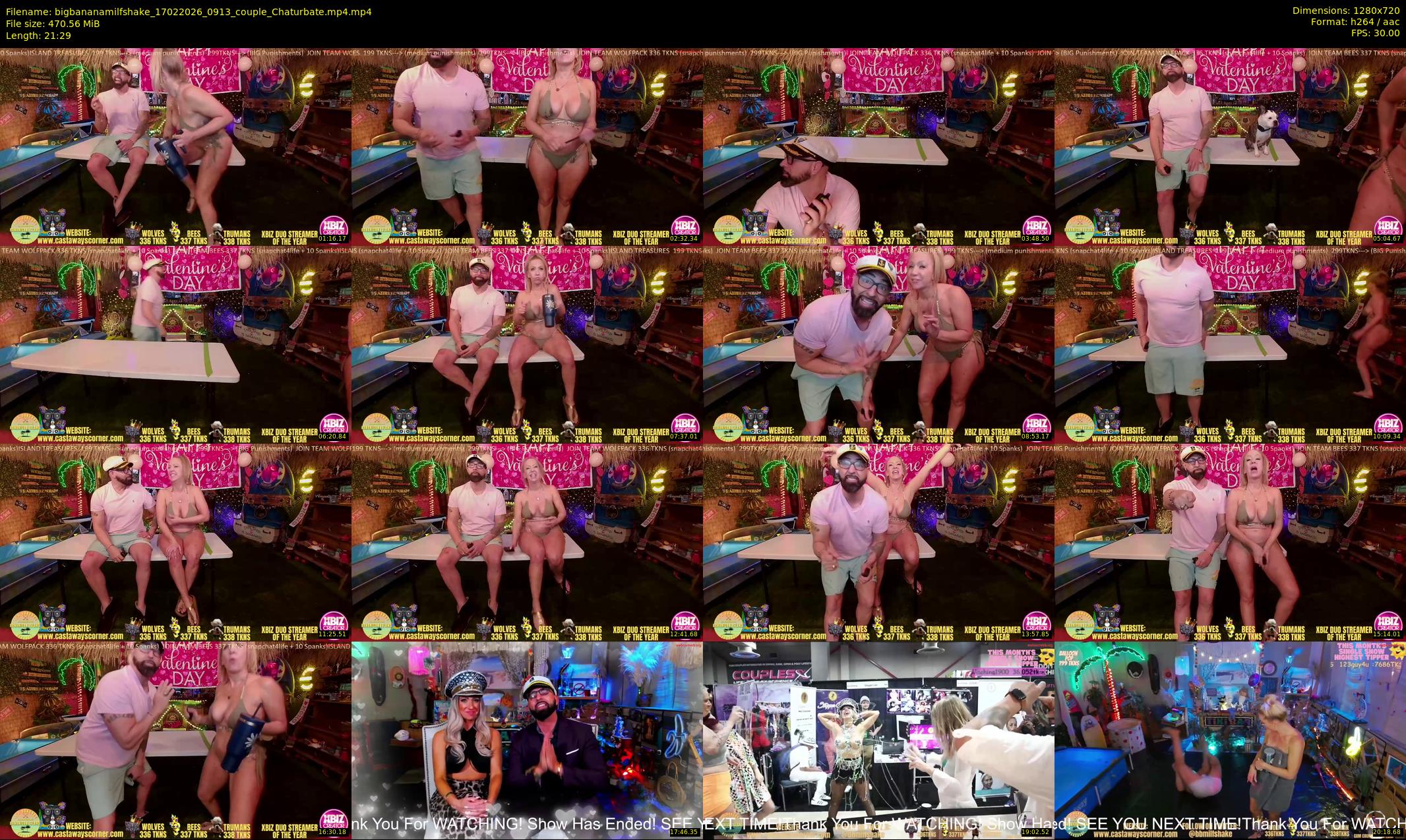 bigbananamilfshake — 22 minute Chaturbate couple cam show recording, 720p, Feb 17, 2026