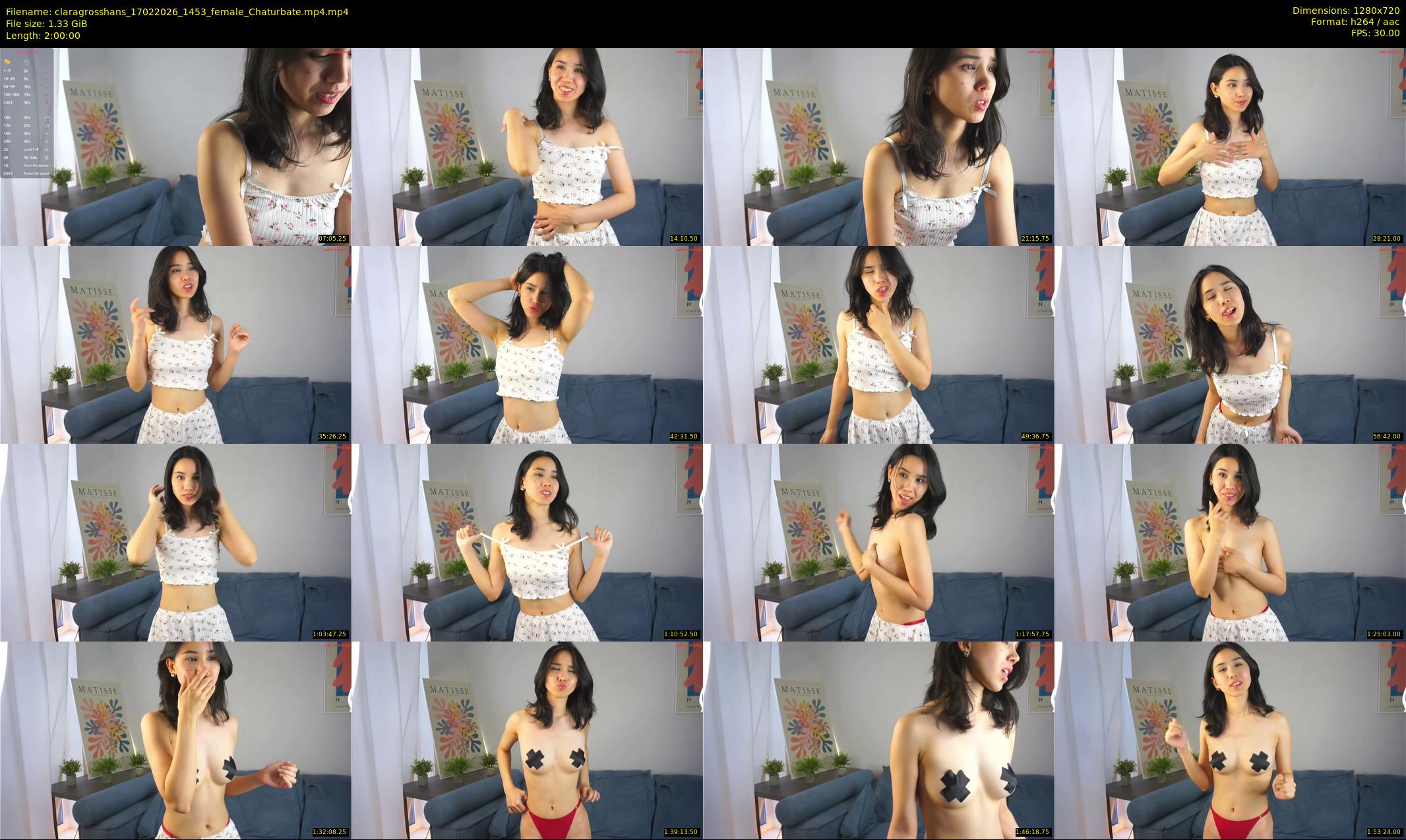 claragrosshans — 120 minute Chaturbate female cam show recording, 720p, Feb 17, 2026