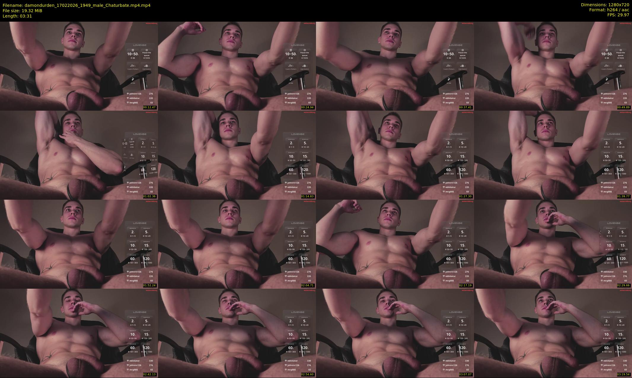 damondurden — 4 minute Chaturbate male cam show recording, 720p, Feb 17, 2026