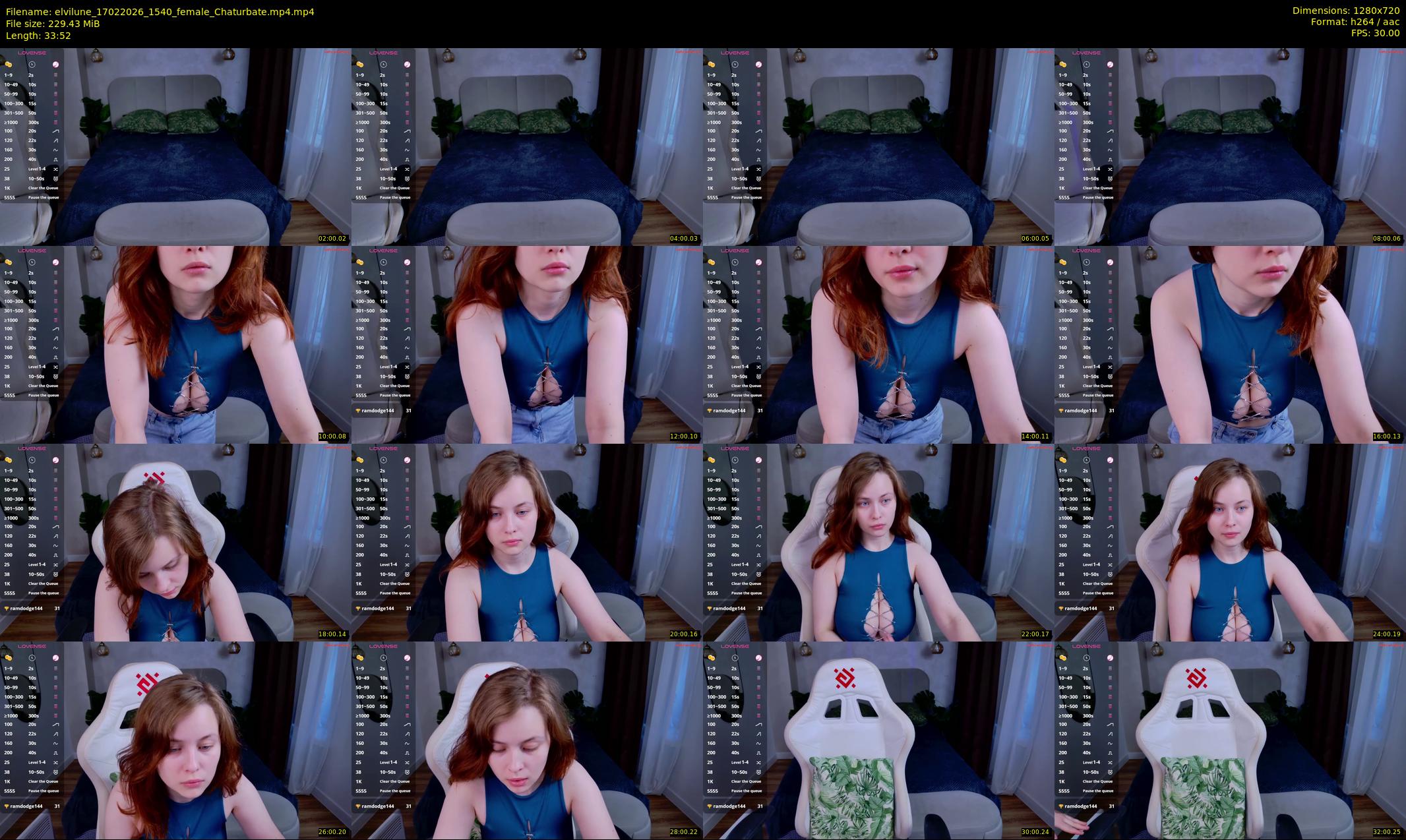 elvilune — 34 minute Chaturbate female cam show recording, 720p, Feb 17, 2026