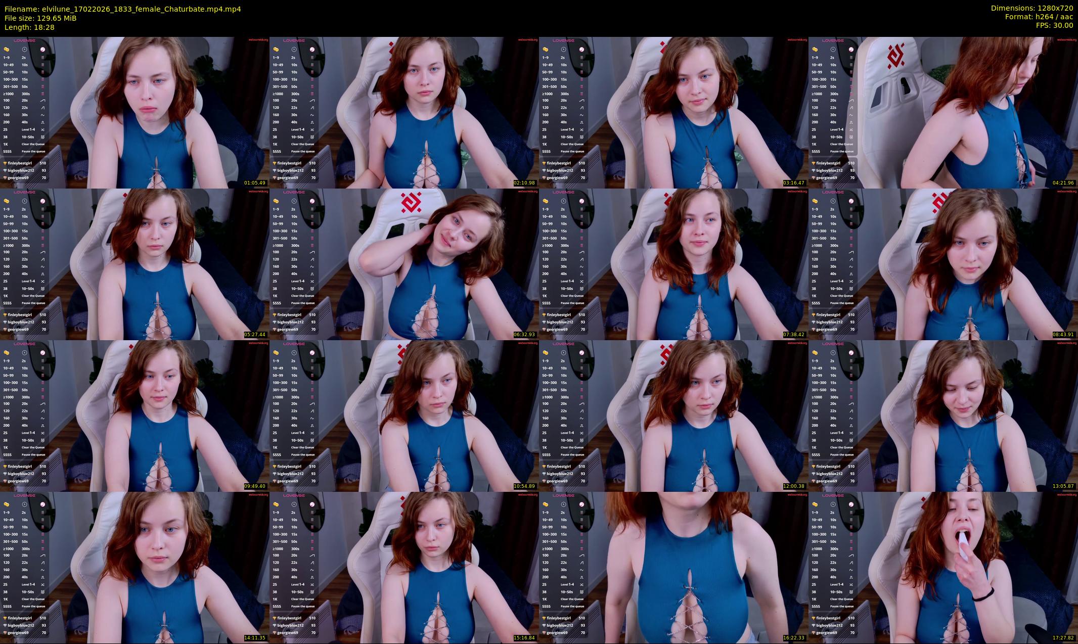 elvilune — 19 minute Chaturbate female cam show recording, 720p, Feb 17, 2026