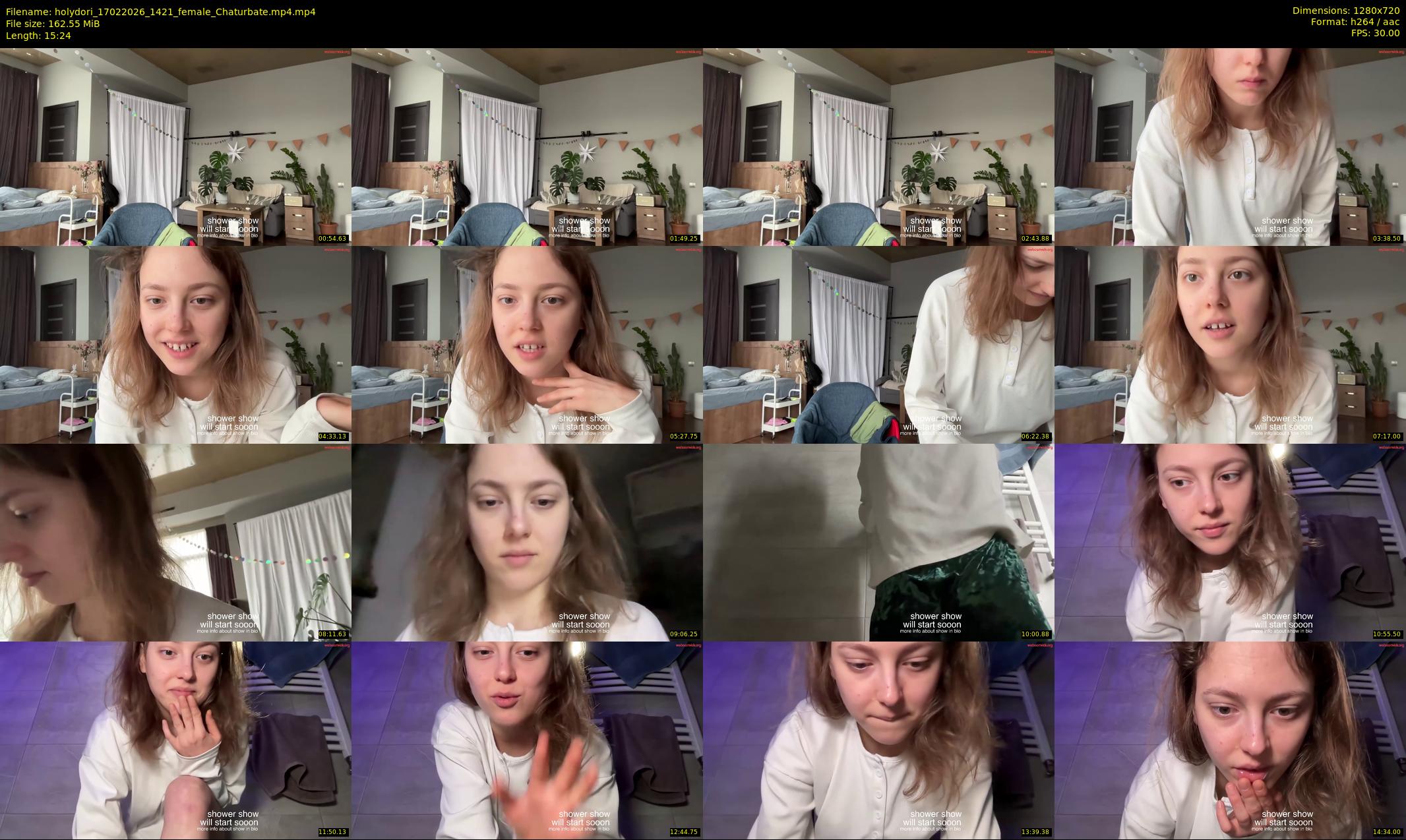 holydori — 16 minute Chaturbate female cam show recording, 720p, Feb 17, 2026