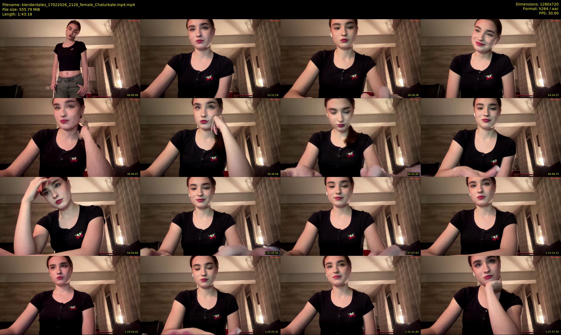 kierstentates — 104 minute Chaturbate female cam show recording, 720p, Feb 17, 2026