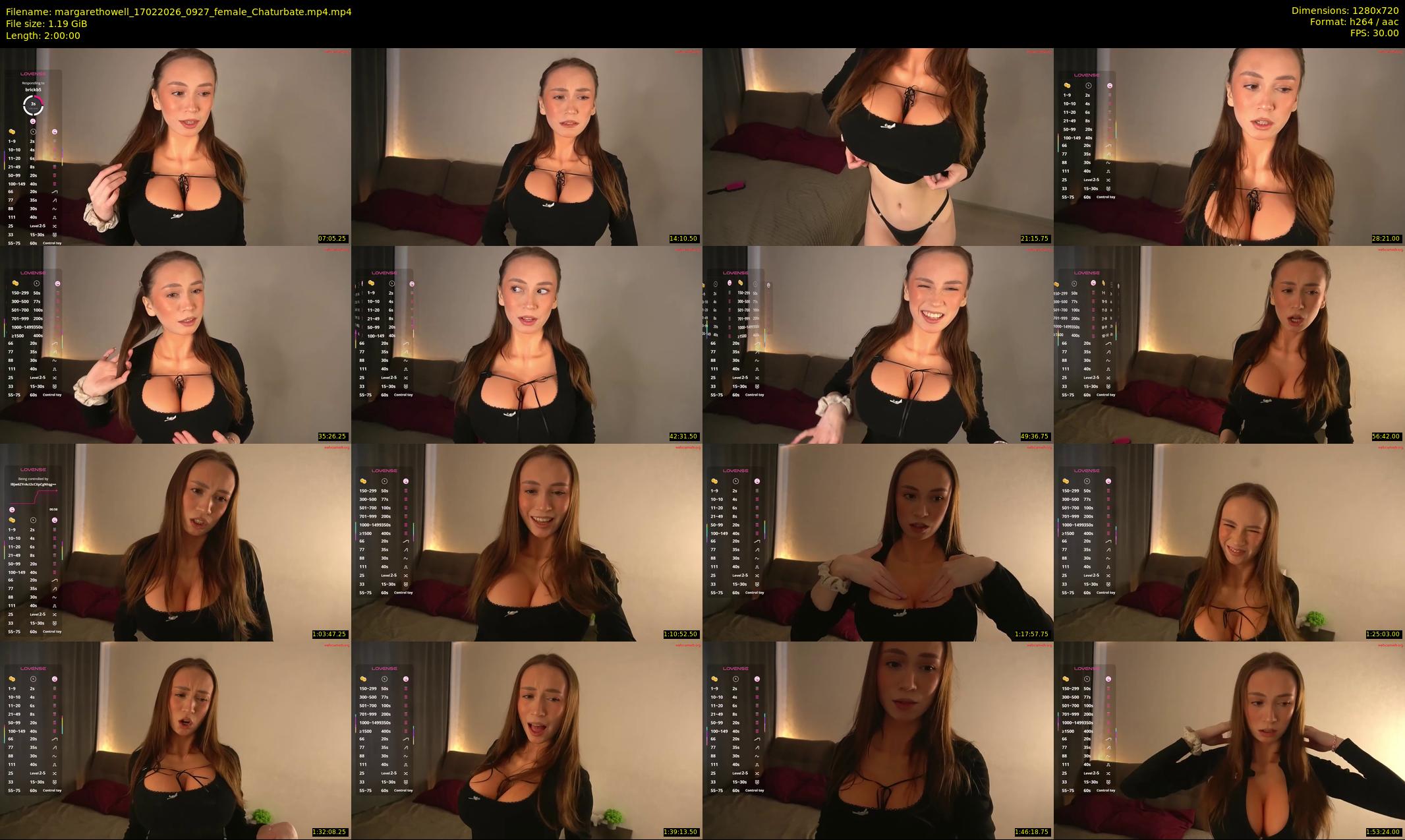 margarethowell — 120 minute Chaturbate female cam show recording, 720p, Feb 17, 2026