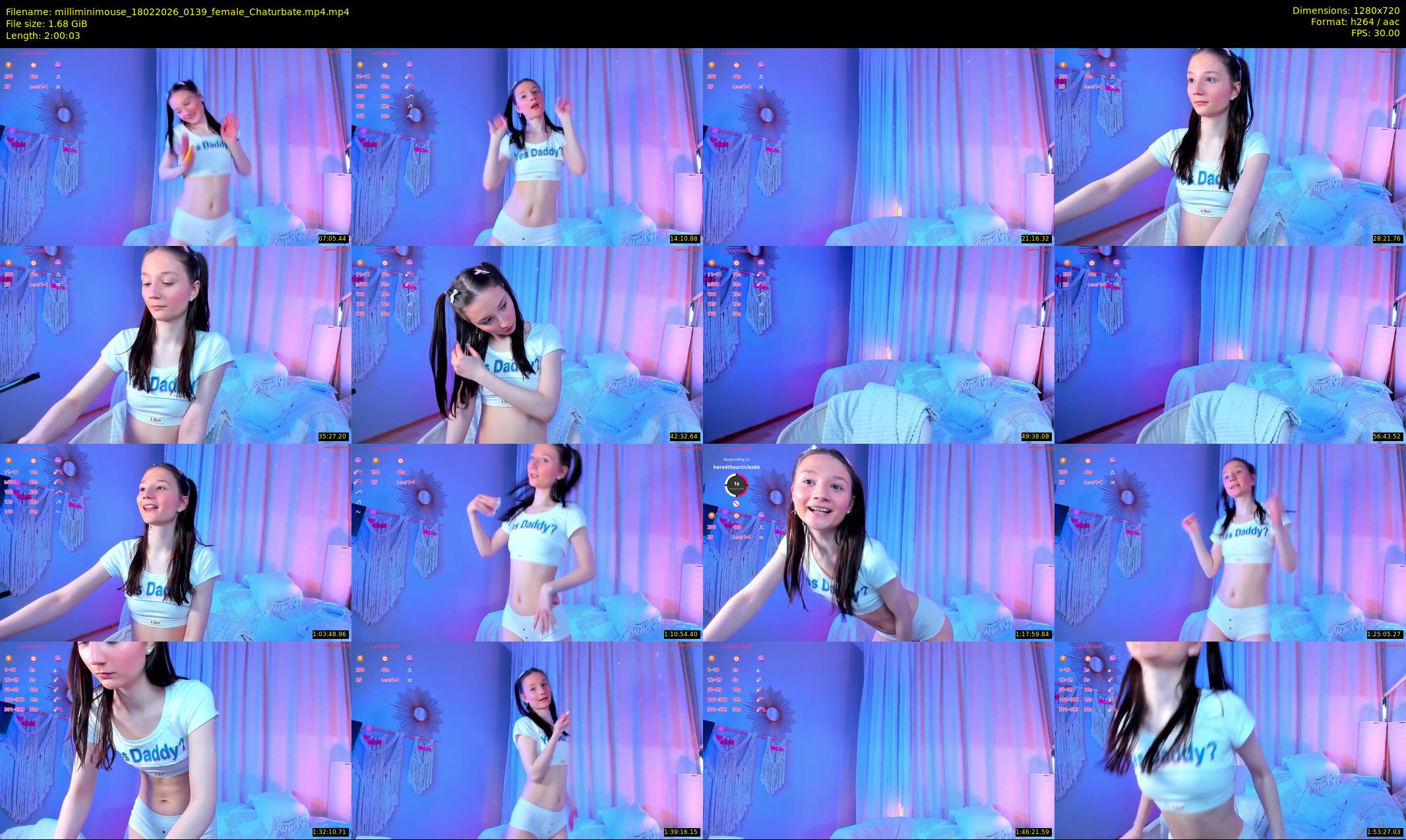milliminimouse — 121 minute Chaturbate female cam show recording, 720p, Feb 18, 2026