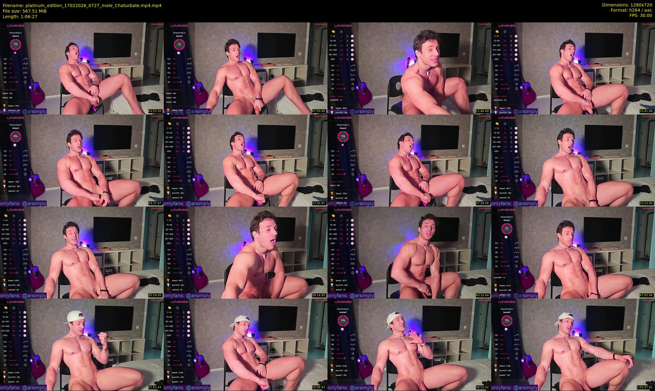 platinum_edition — 67 minute Chaturbate male cam show recording, 720p, Feb 17, 2026
