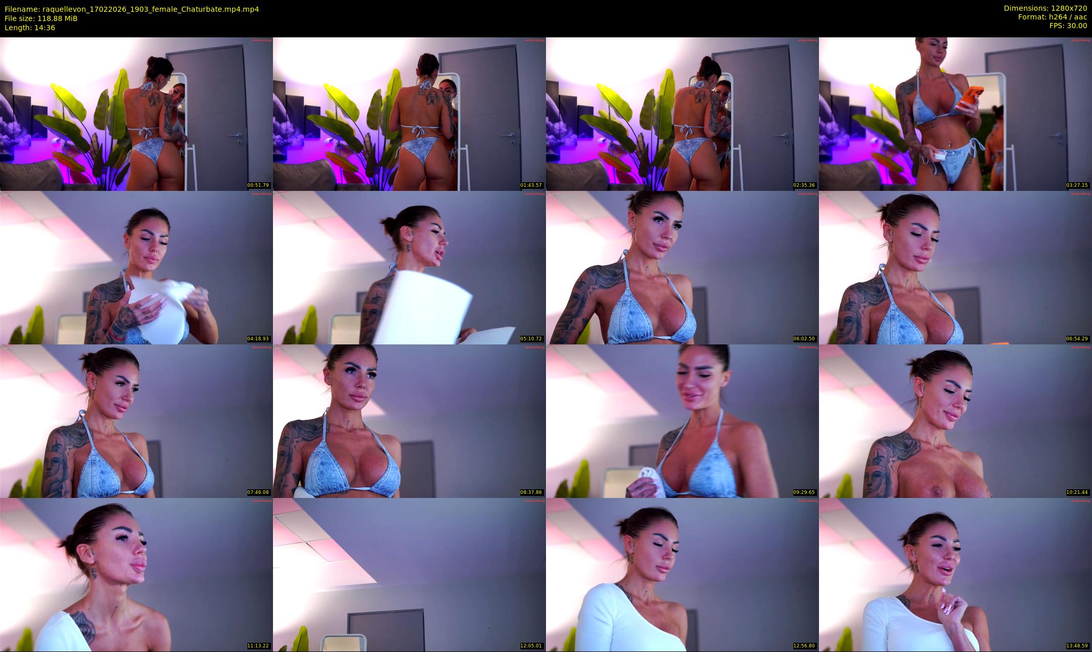 raquellevon — 15 minute Chaturbate female cam show recording, 720p, Feb 17, 2026