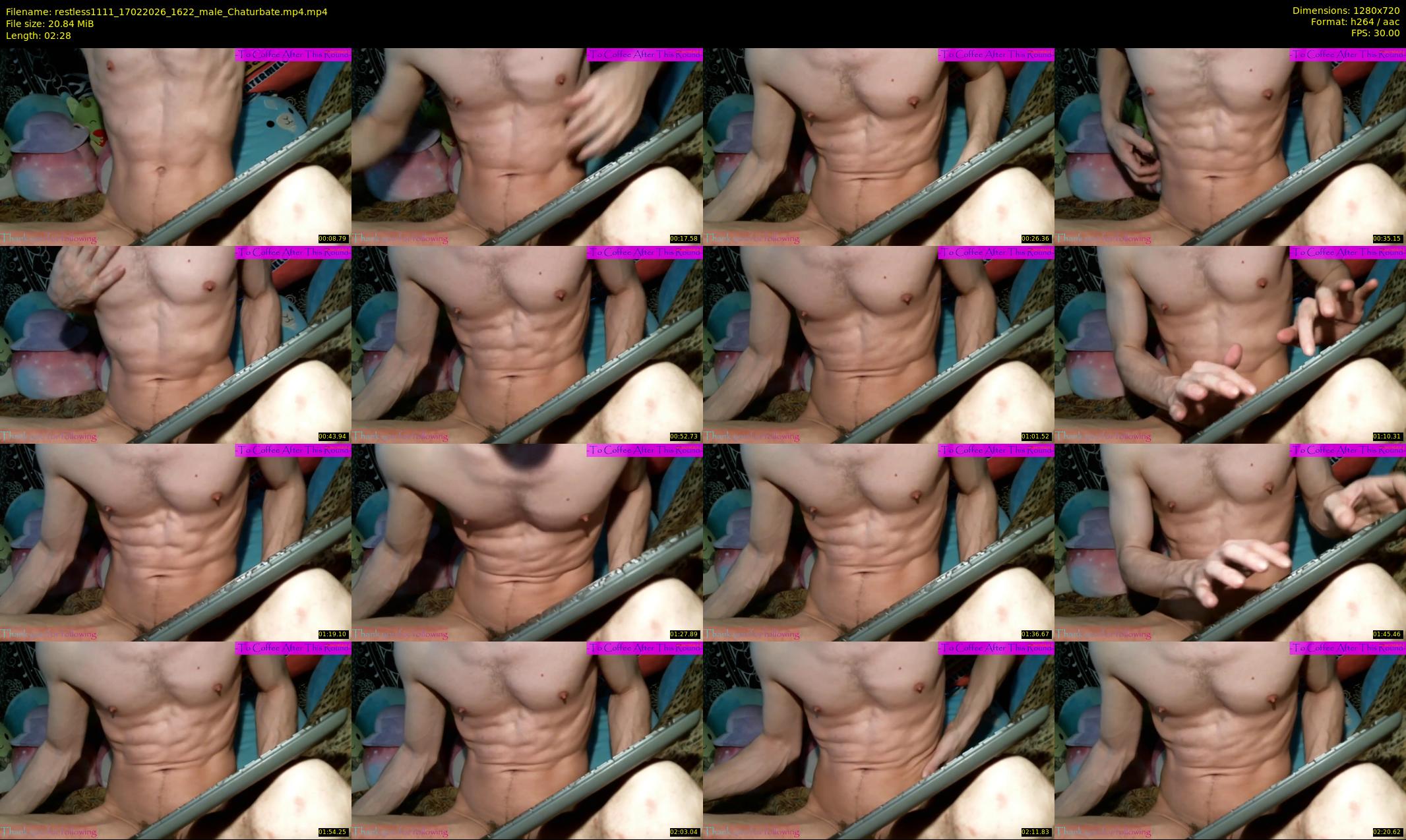 restless1111 — 3 minute Chaturbate male cam show recording, 720p, Feb 17, 2026