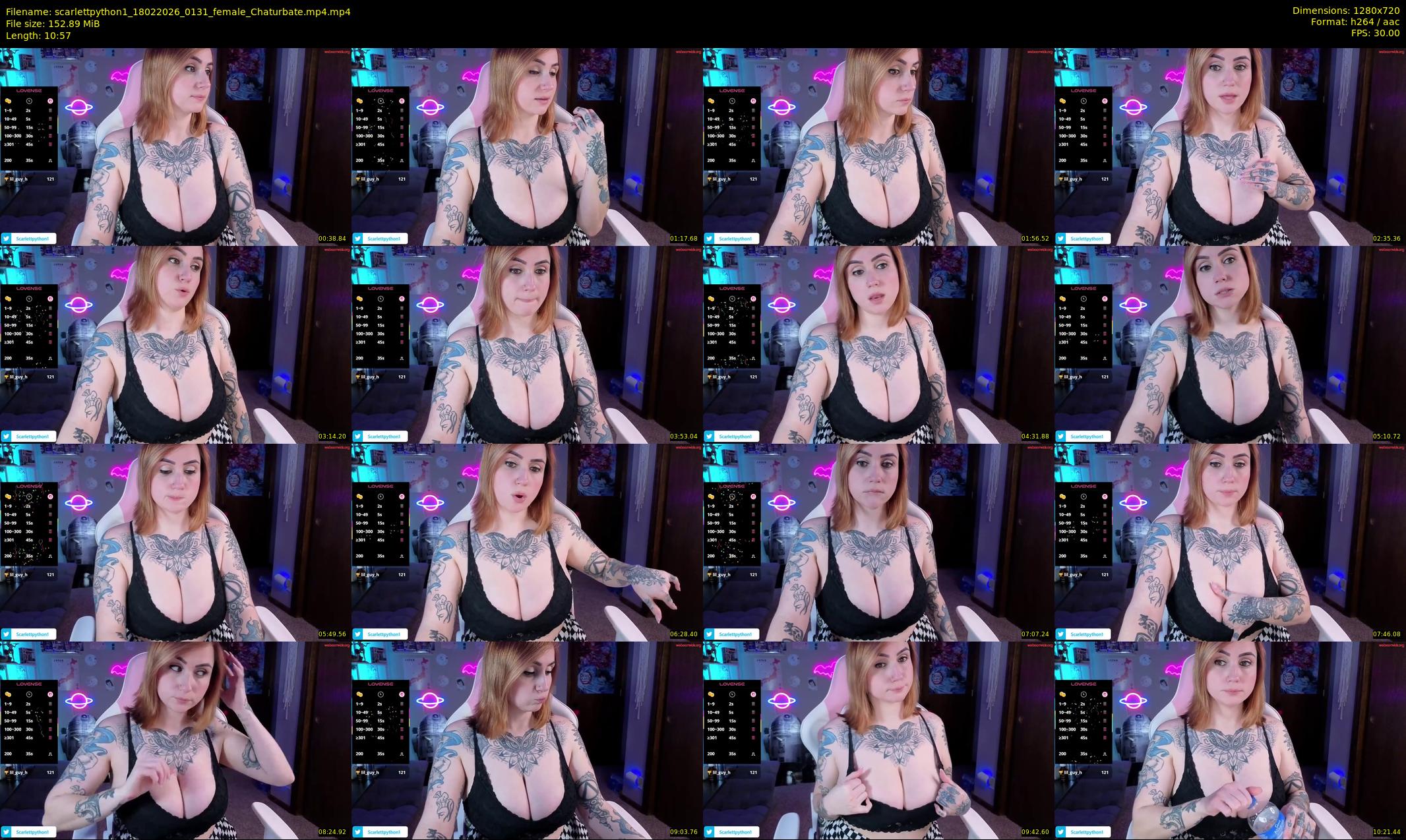 scarlettpython1 — 11 minute Chaturbate female cam show recording, 720p, Feb 18, 2026
