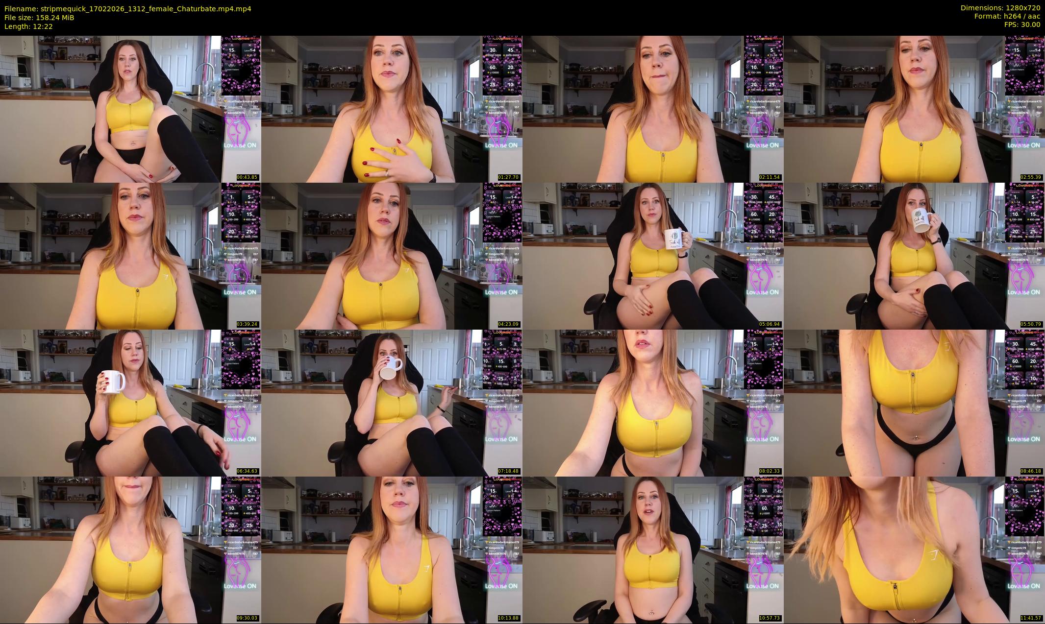 stripmequick — 13 minute Chaturbate female cam show recording, 720p, Feb 17, 2026
