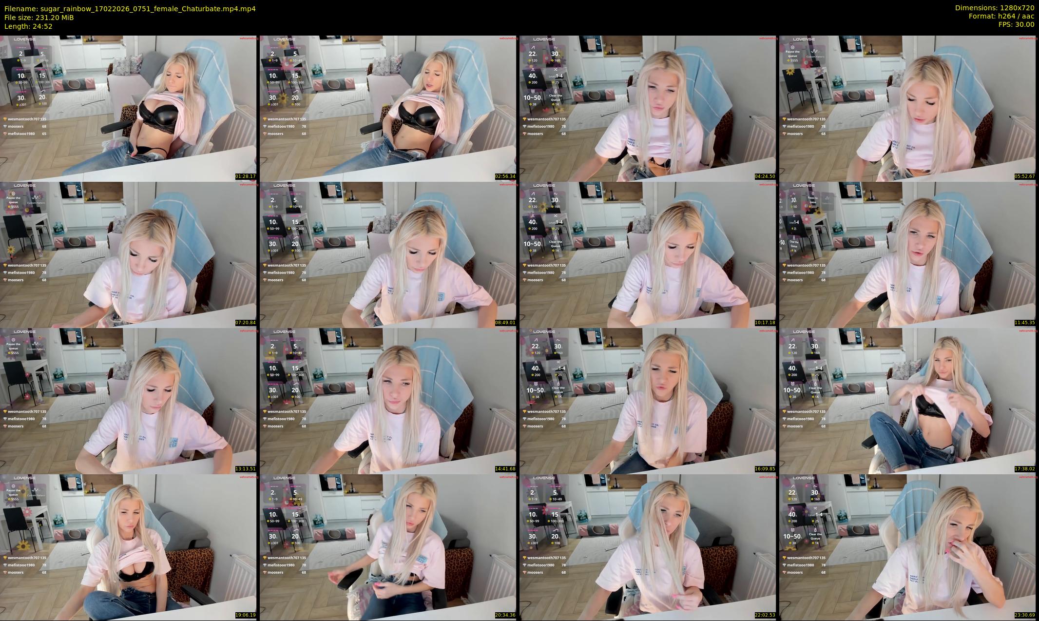 sugar_rainbow — 25 minute Chaturbate female cam show recording, 720p, Feb 17, 2026